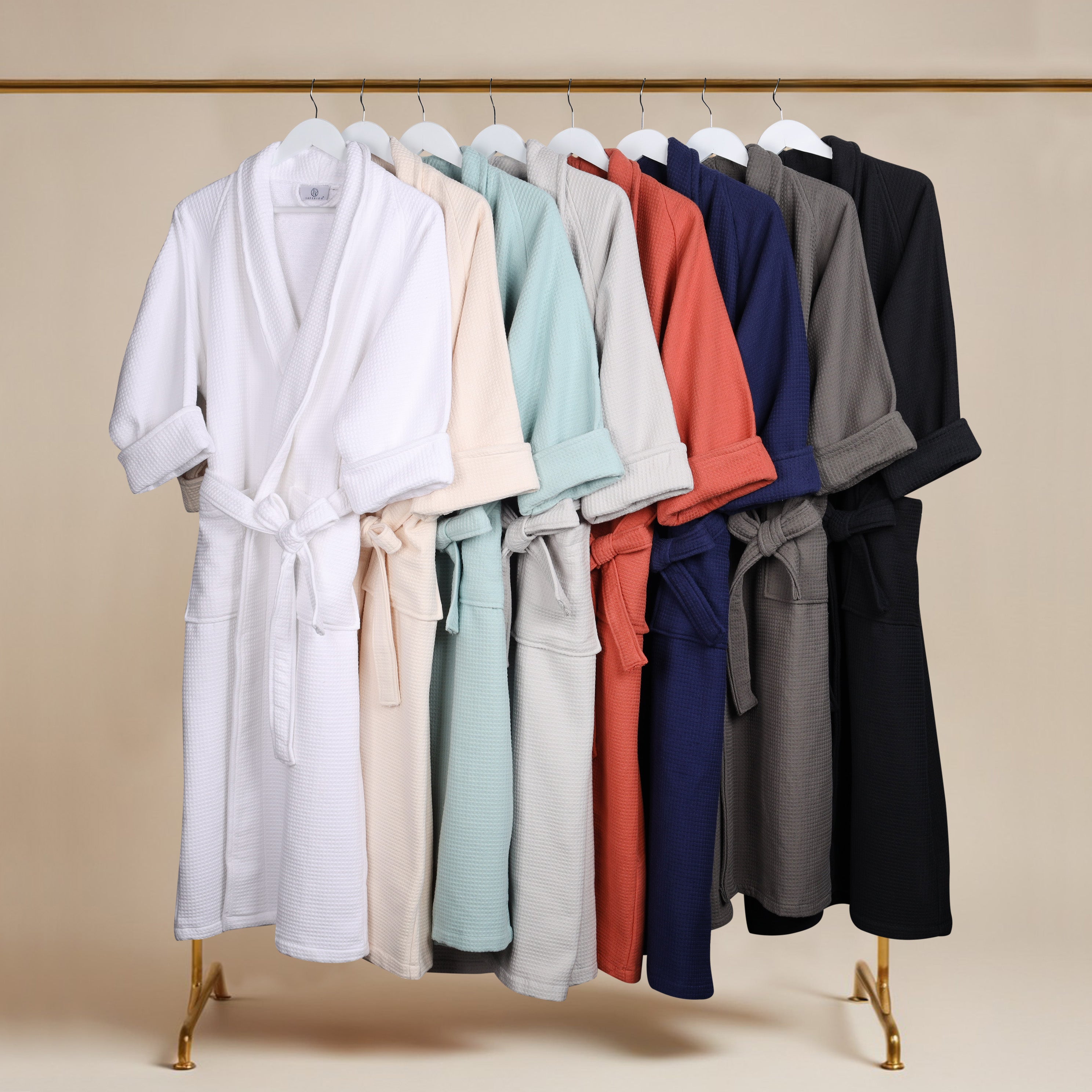 Waffle Weave Cotton Soft Lightweight Oversized Unisex Adult Bath Robe - Blue Nile Mills