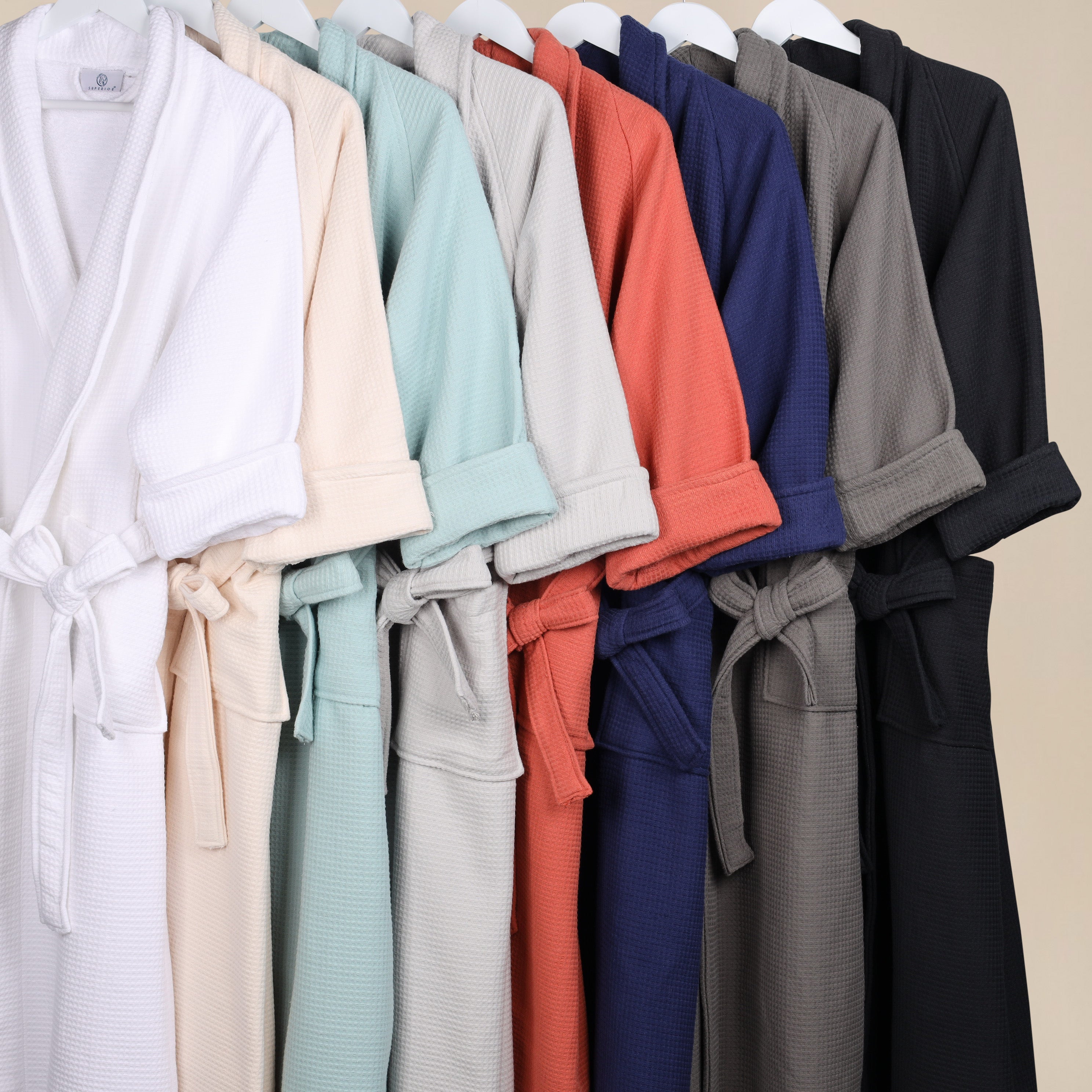 Waffle Weave Cotton Soft Lightweight Oversized Unisex Adult Bath Robe - Blue Nile Mills