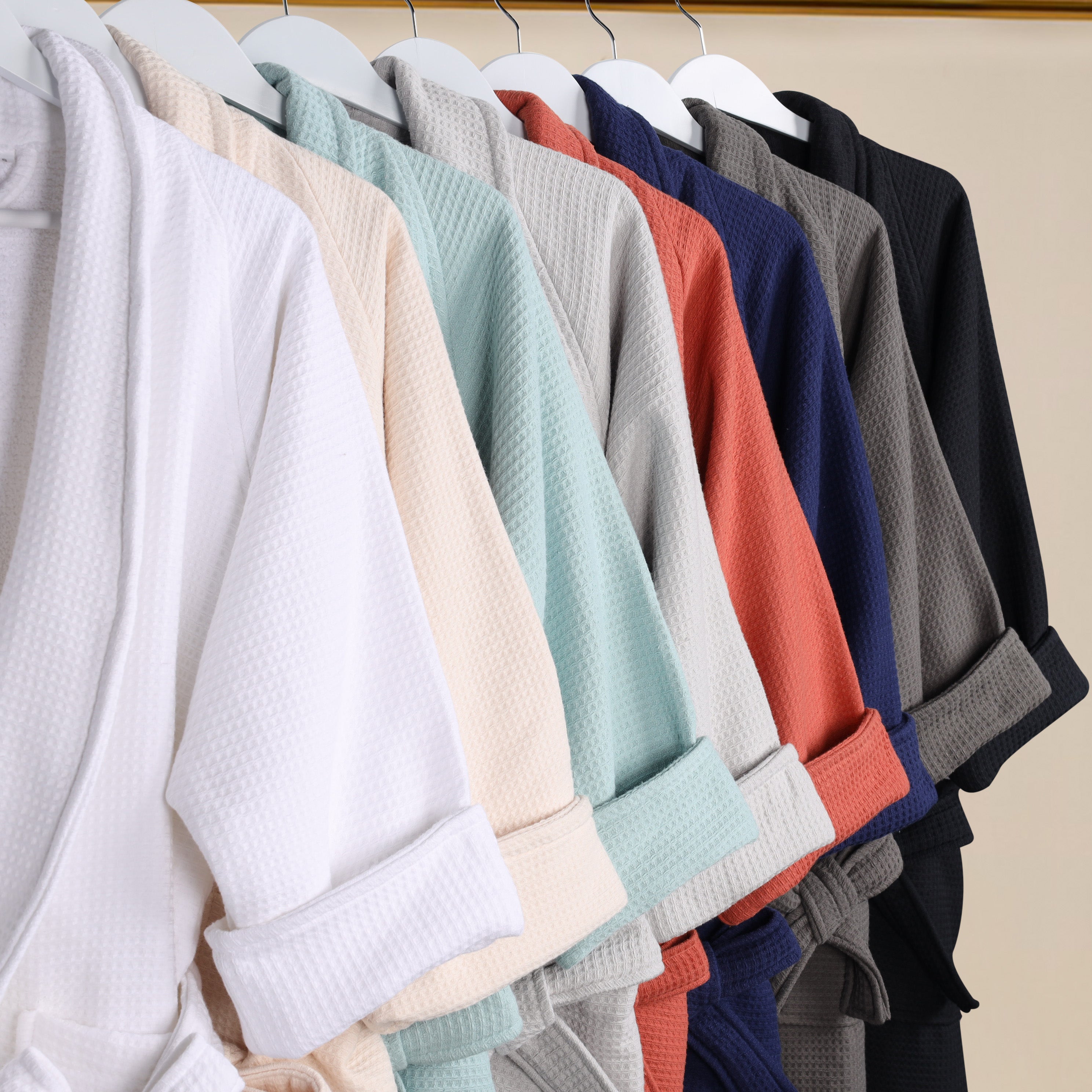 Waffle Weave Cotton Soft Lightweight Oversized Unisex Adult Bath Robe - Blue Nile Mills