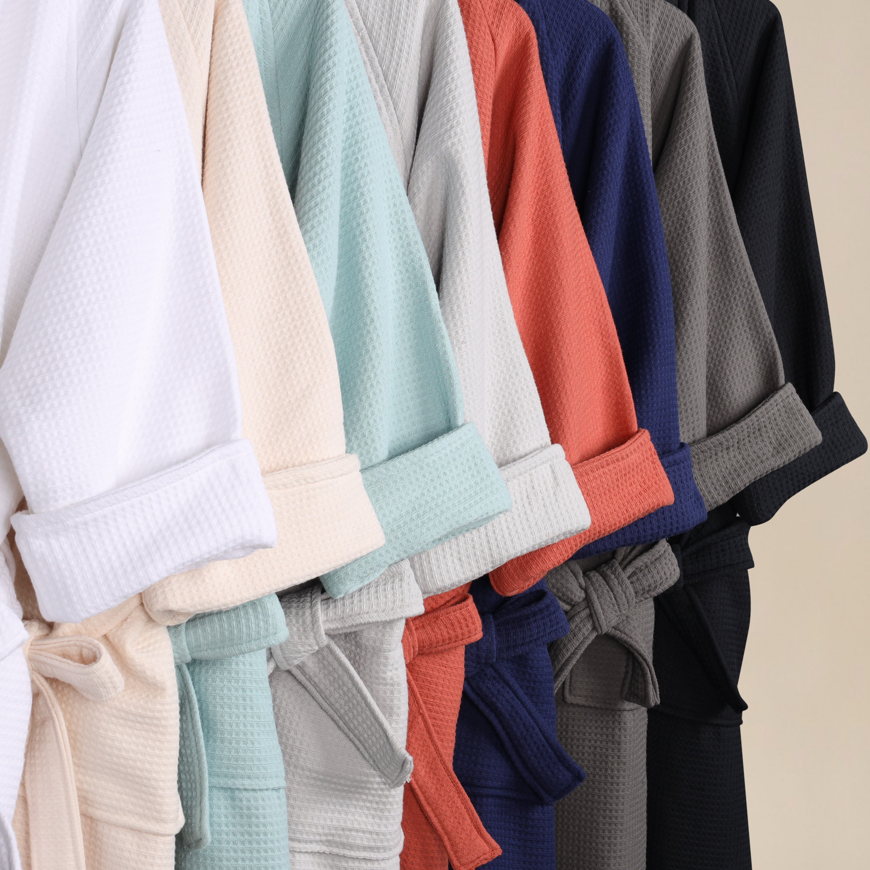 Waffle Weave Cotton Soft Lightweight Oversized Unisex Adult Bath Robe - Blue Nile Mills