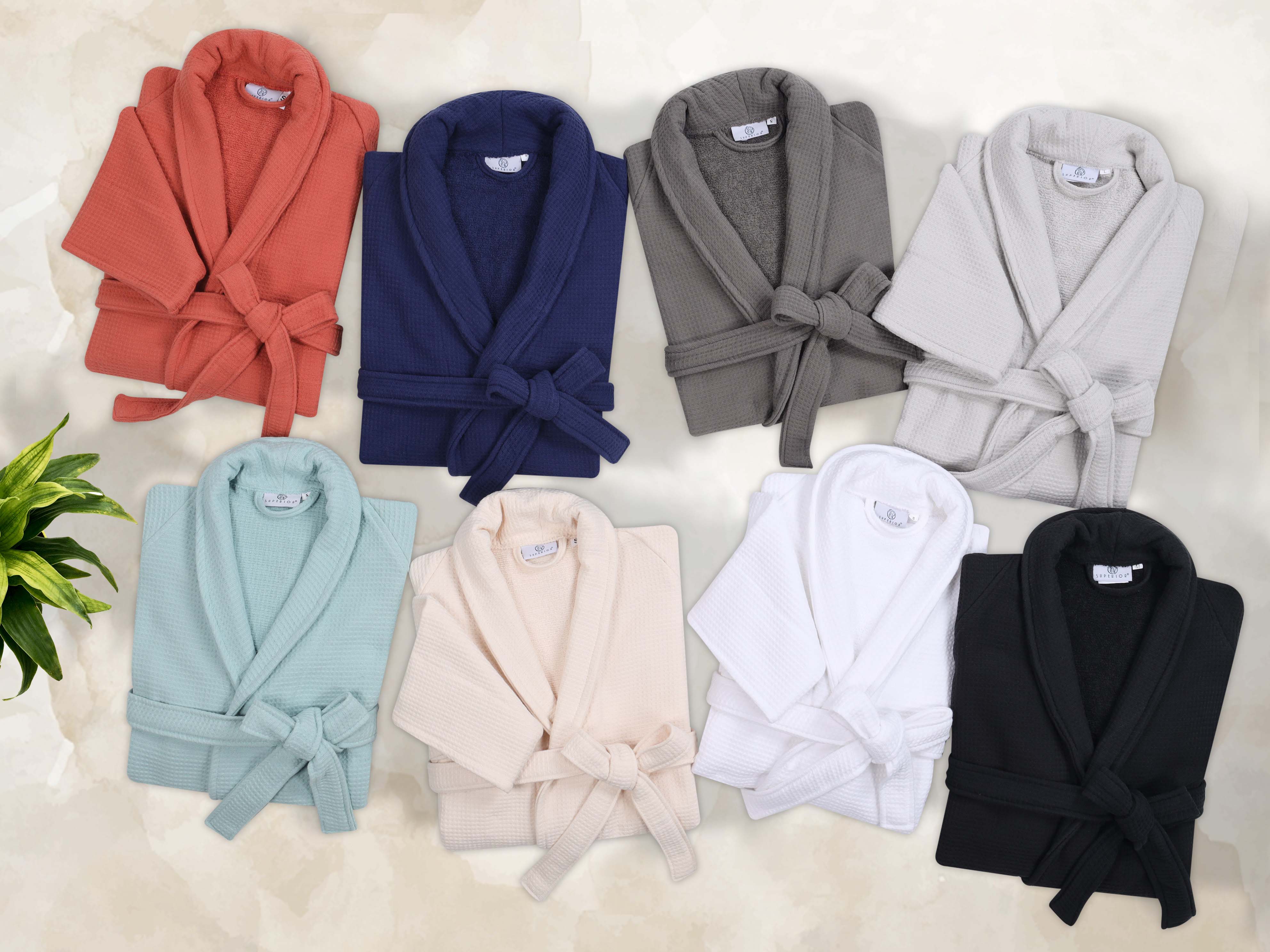 Waffle Weave Cotton Soft Lightweight Oversized Unisex Adult Bath Robe - Blue Nile Mills