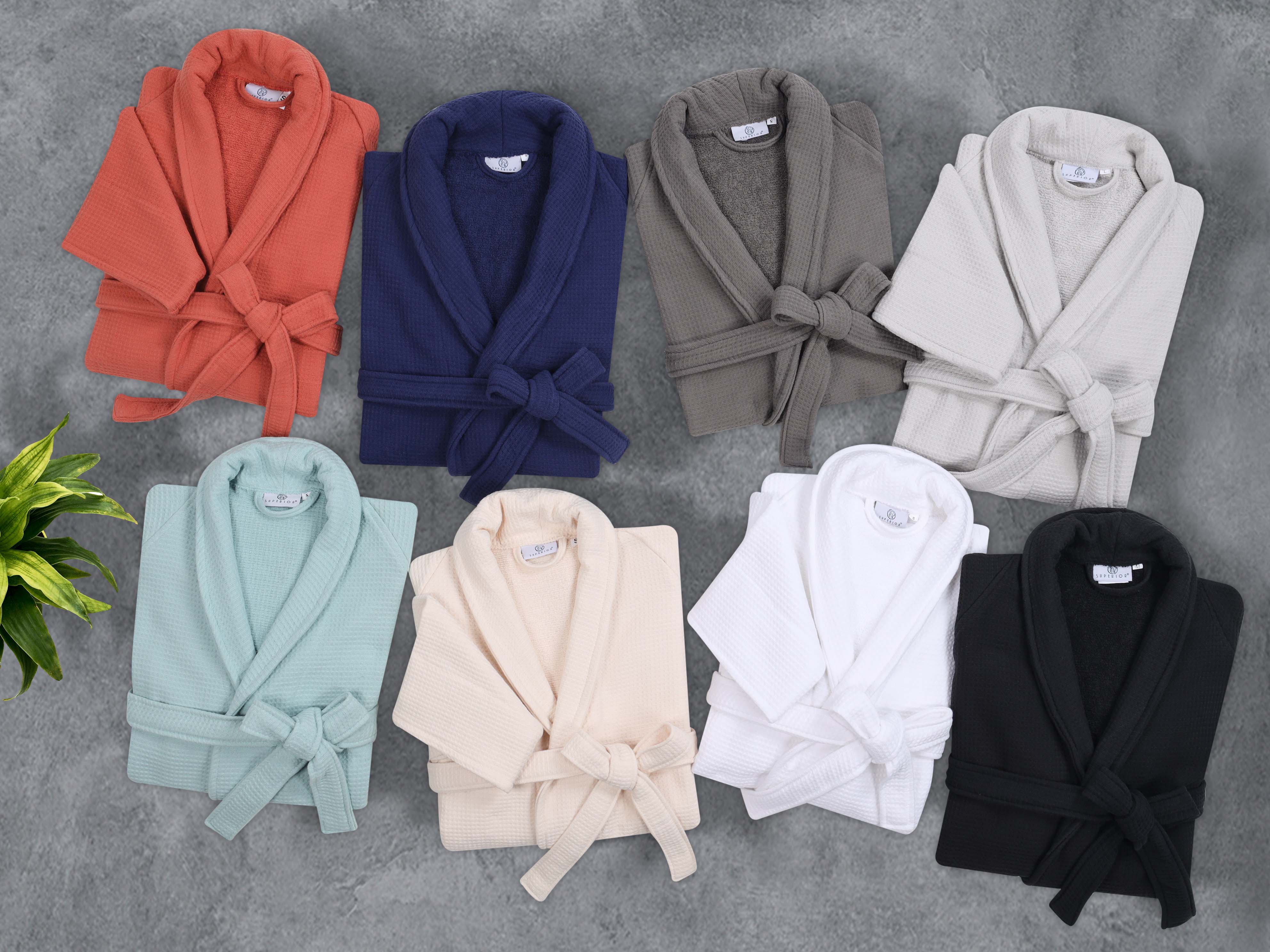 Waffle Weave Cotton Soft Lightweight Oversized Unisex Adult Bath Robe - Blue Nile Mills