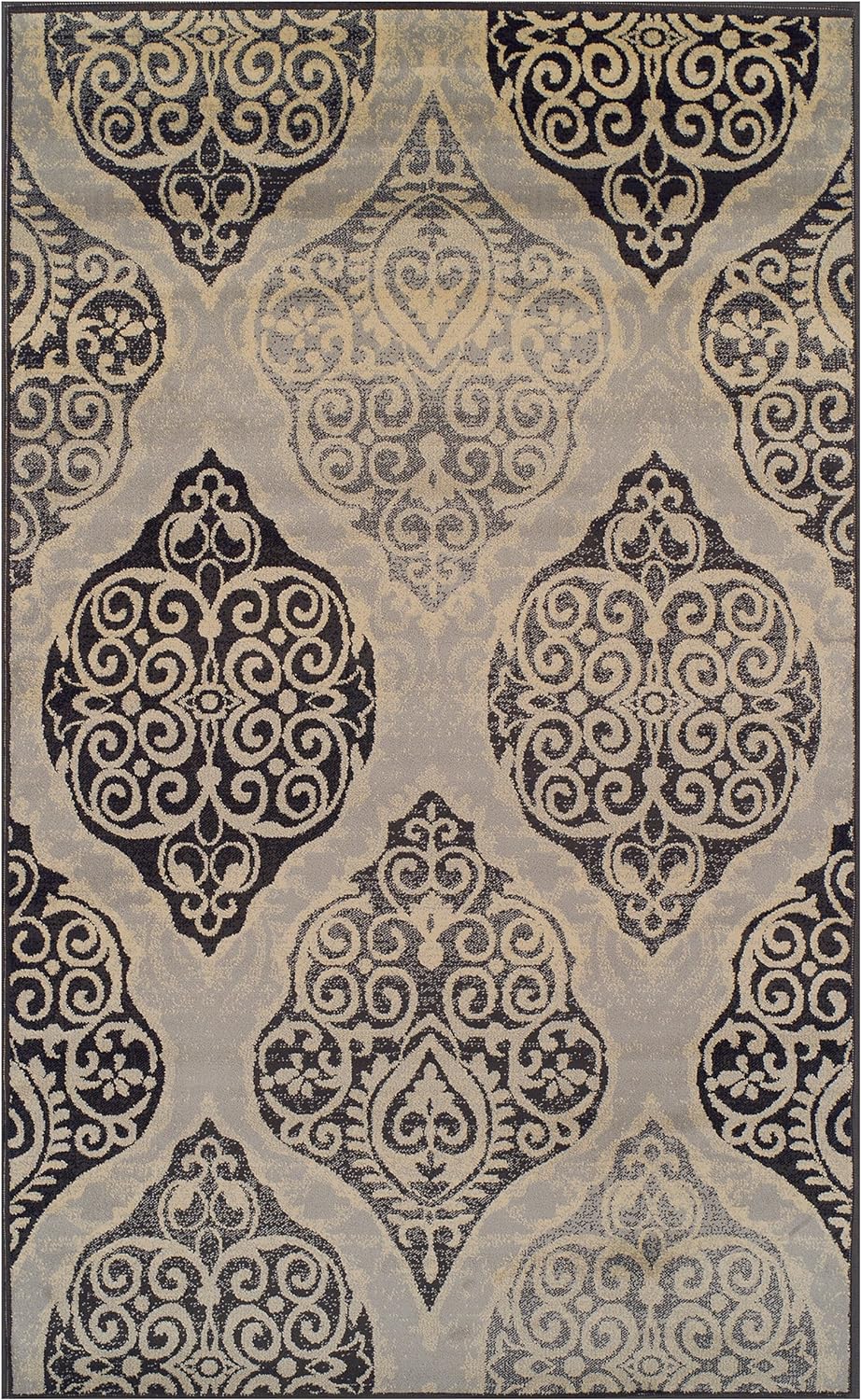 Amherst Traditional Damask Medallion Indoor Area Rug - Blue Nile Mills