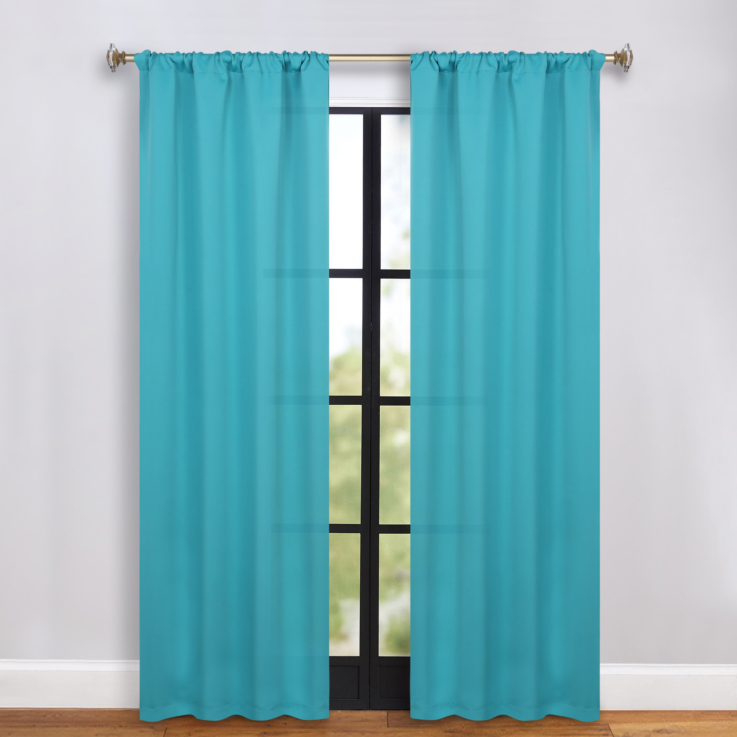 Solid Machine Washable Room Darkening Blackout Curtains, Set of 2 - Blue Nile Mills