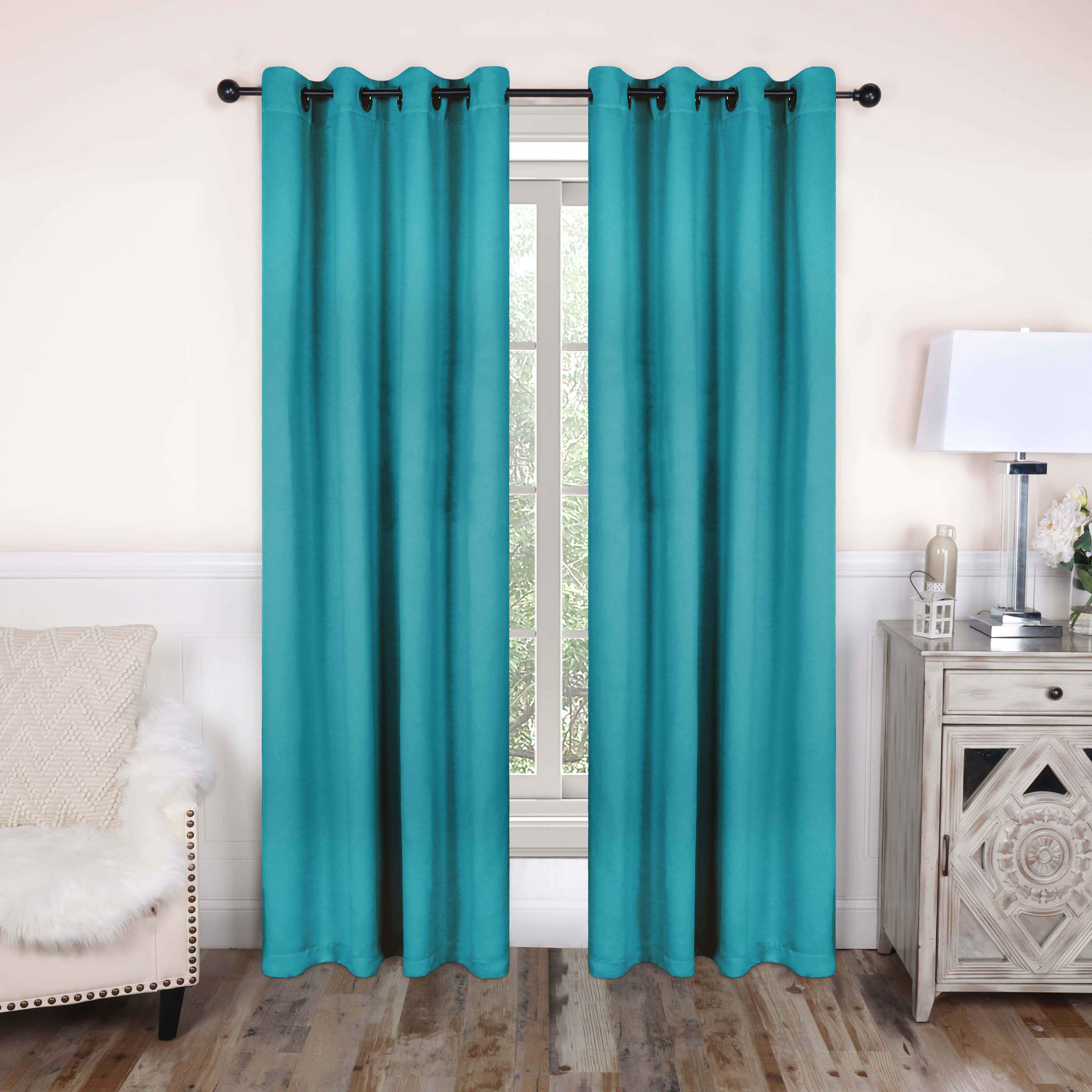 Solid Classic Modern Grommet Blackout Curtain Set - Blue Nile Mills