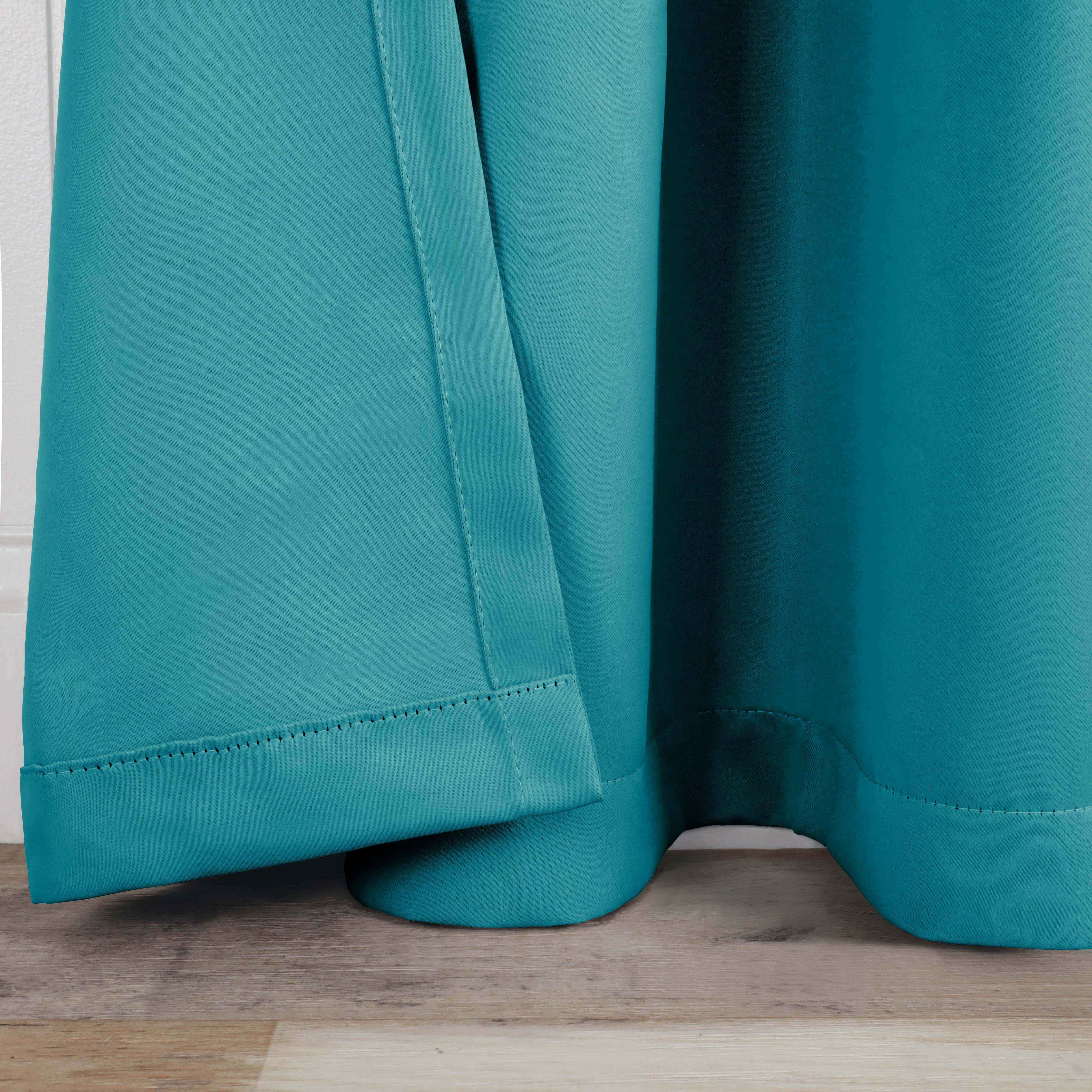 Grommet Room Darkening Solid Blackout Curtains, Set of 2 - Blue Nile Mills