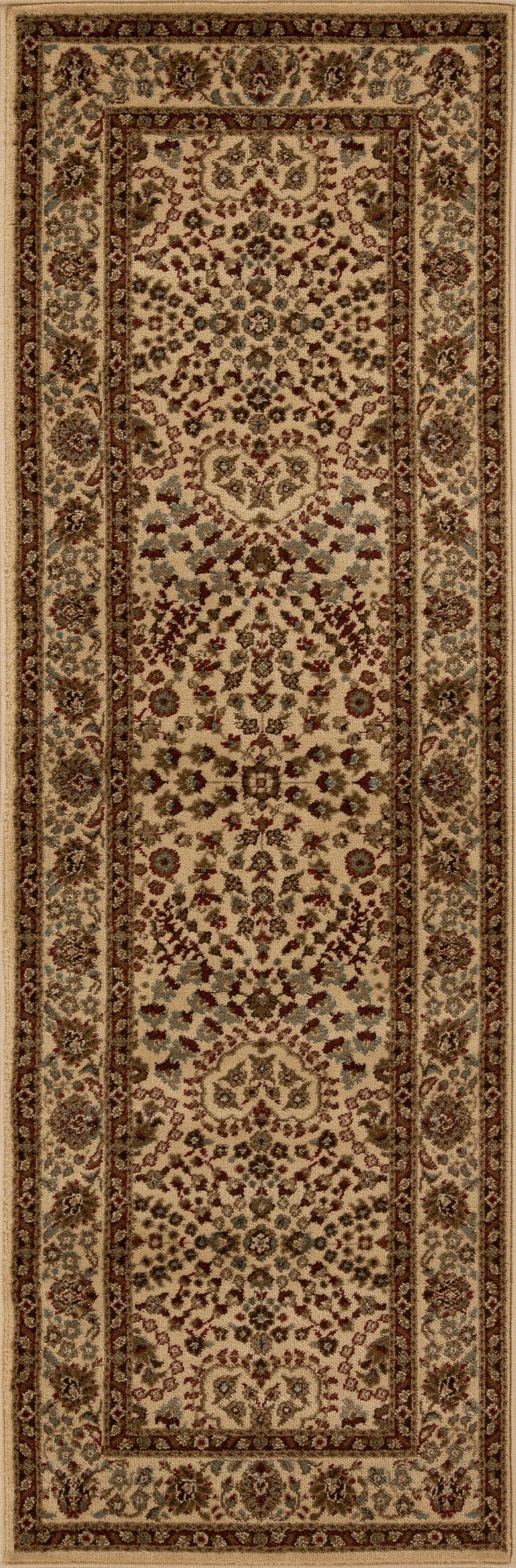 Traditional Oriental Floral Scroll Indoor Area Rug or Runner Rug - Blue Nile Mills