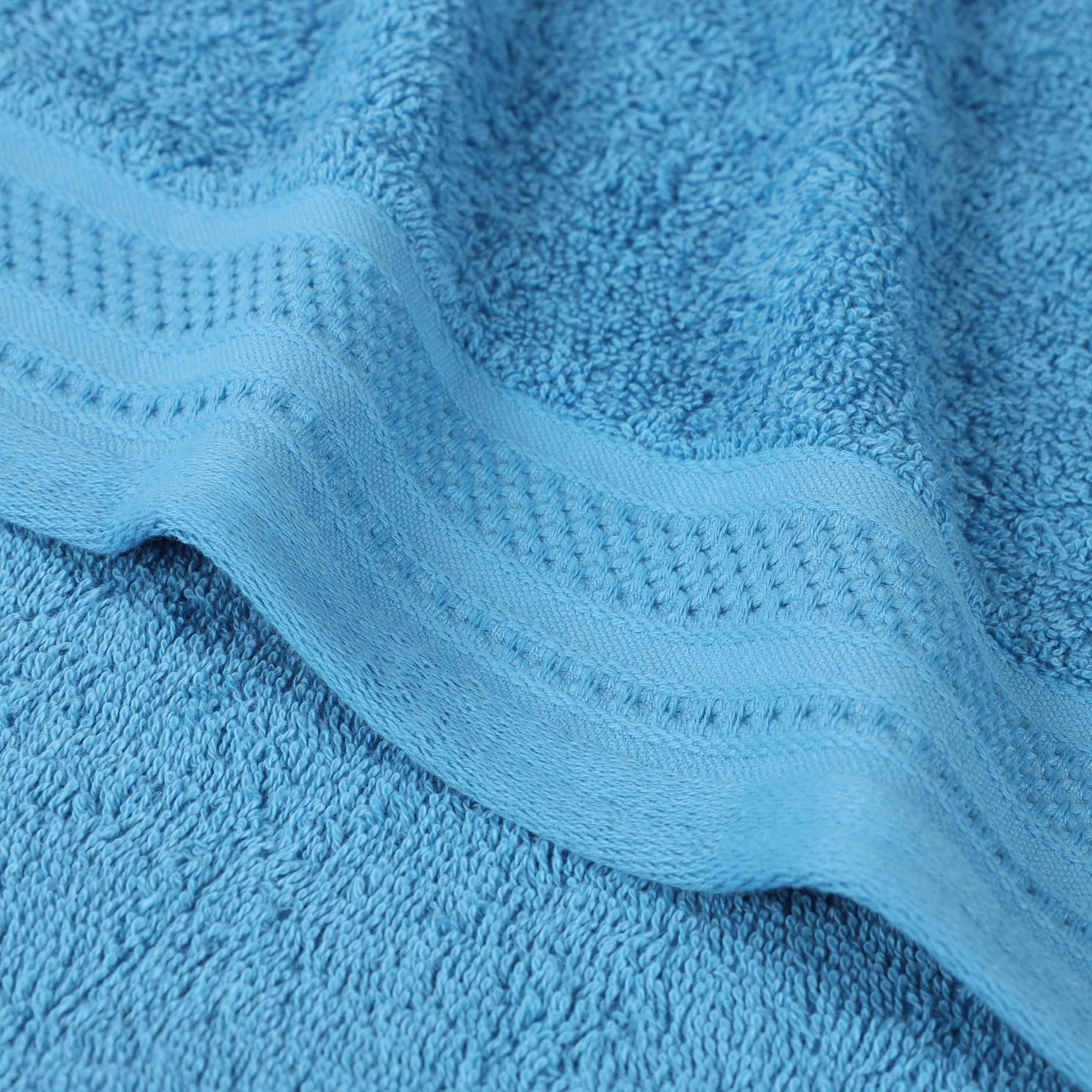 Honeycomb Textured Waffle Border Luxury Cotton Hand Towels, Set of 6 - Blue Nile Mills