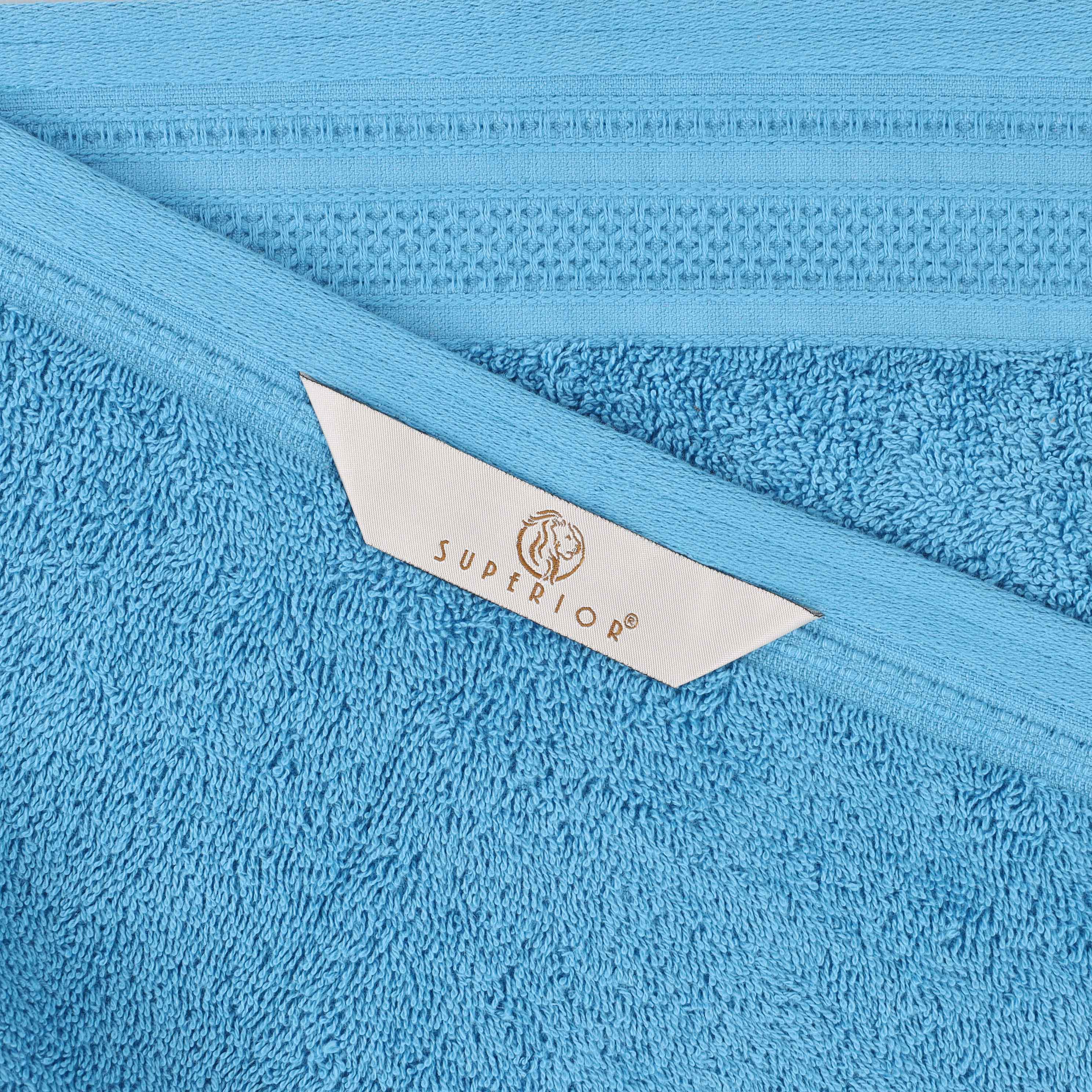 Honeycomb Textured Waffle Border Luxury Cotton Hand Towels, Set of 6 - Blue Nile Mills