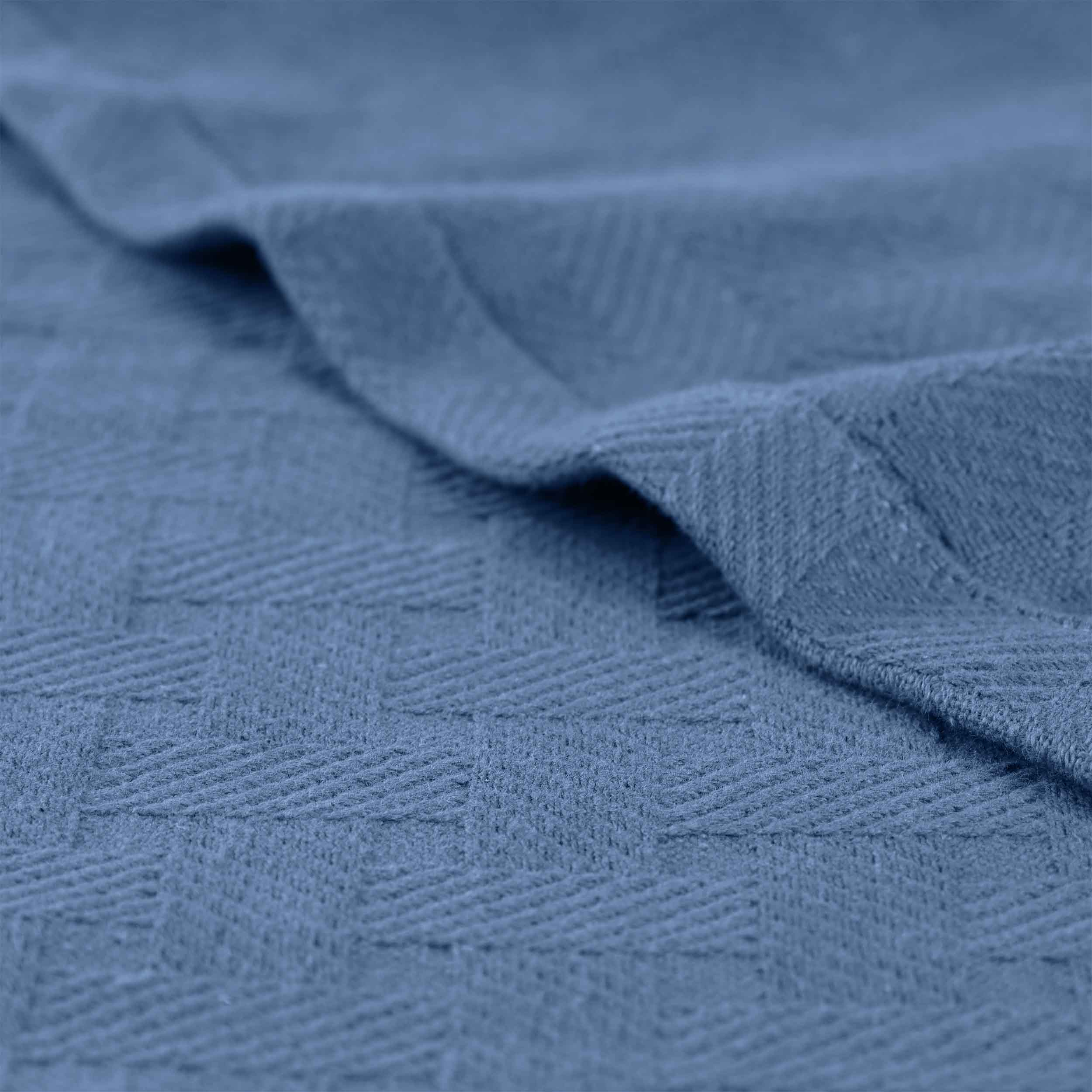 Basketweave All Season Cotton Bed Blanket - Blue Nile Mills