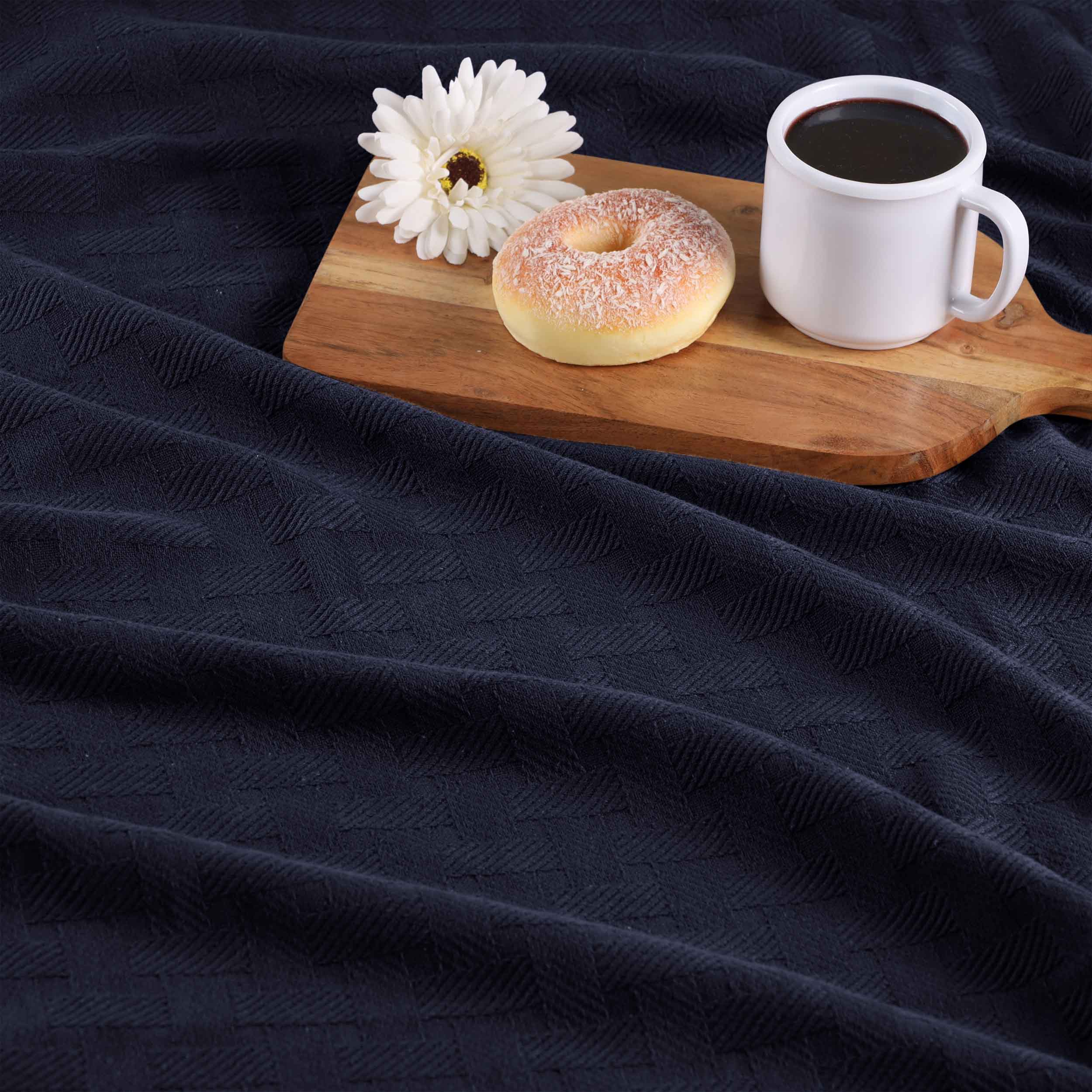 Basketweave All Season Cotton Bed Blanket - Blue Nile Mills