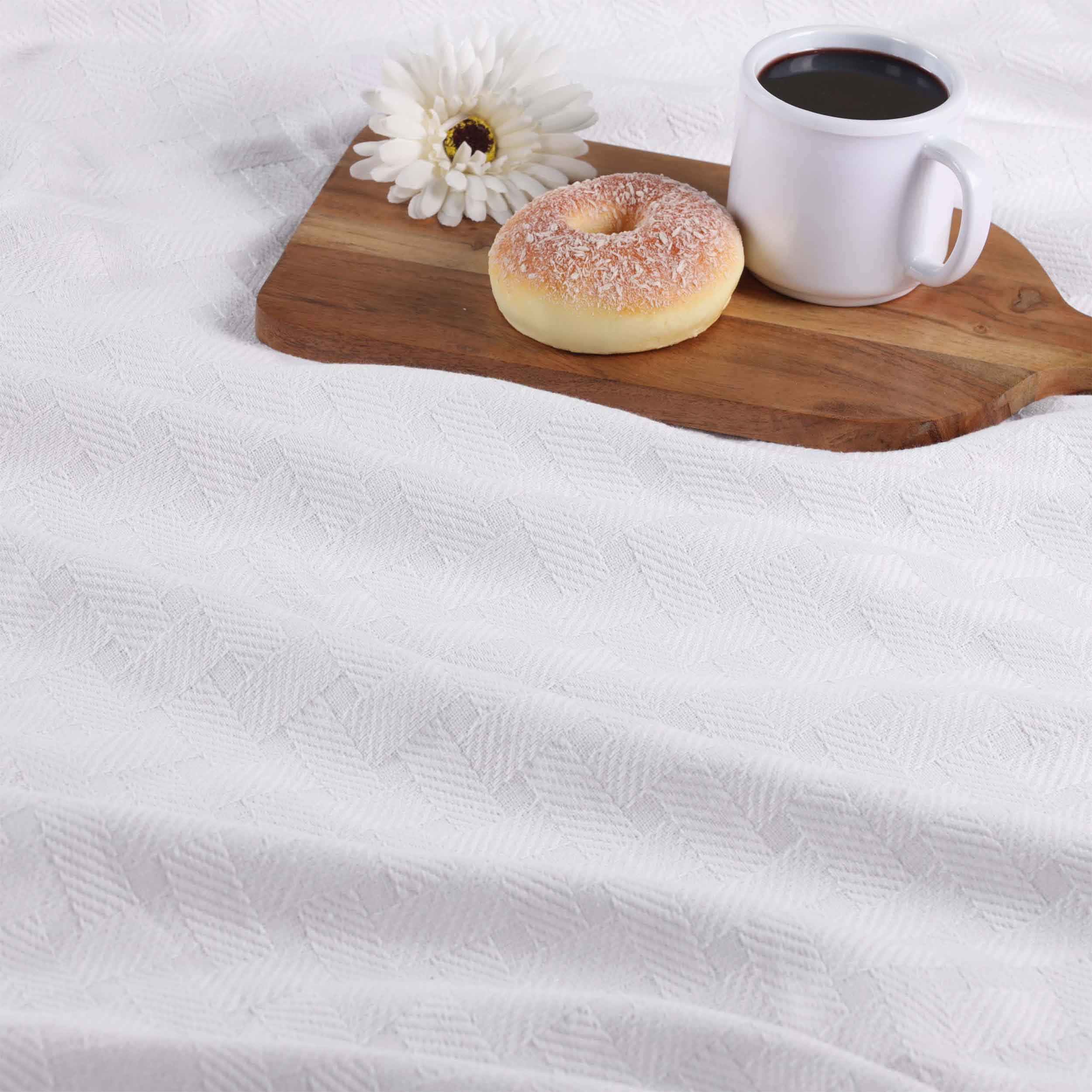 Basketweave All Season Cotton Bed Blanket - Blue Nile Mills