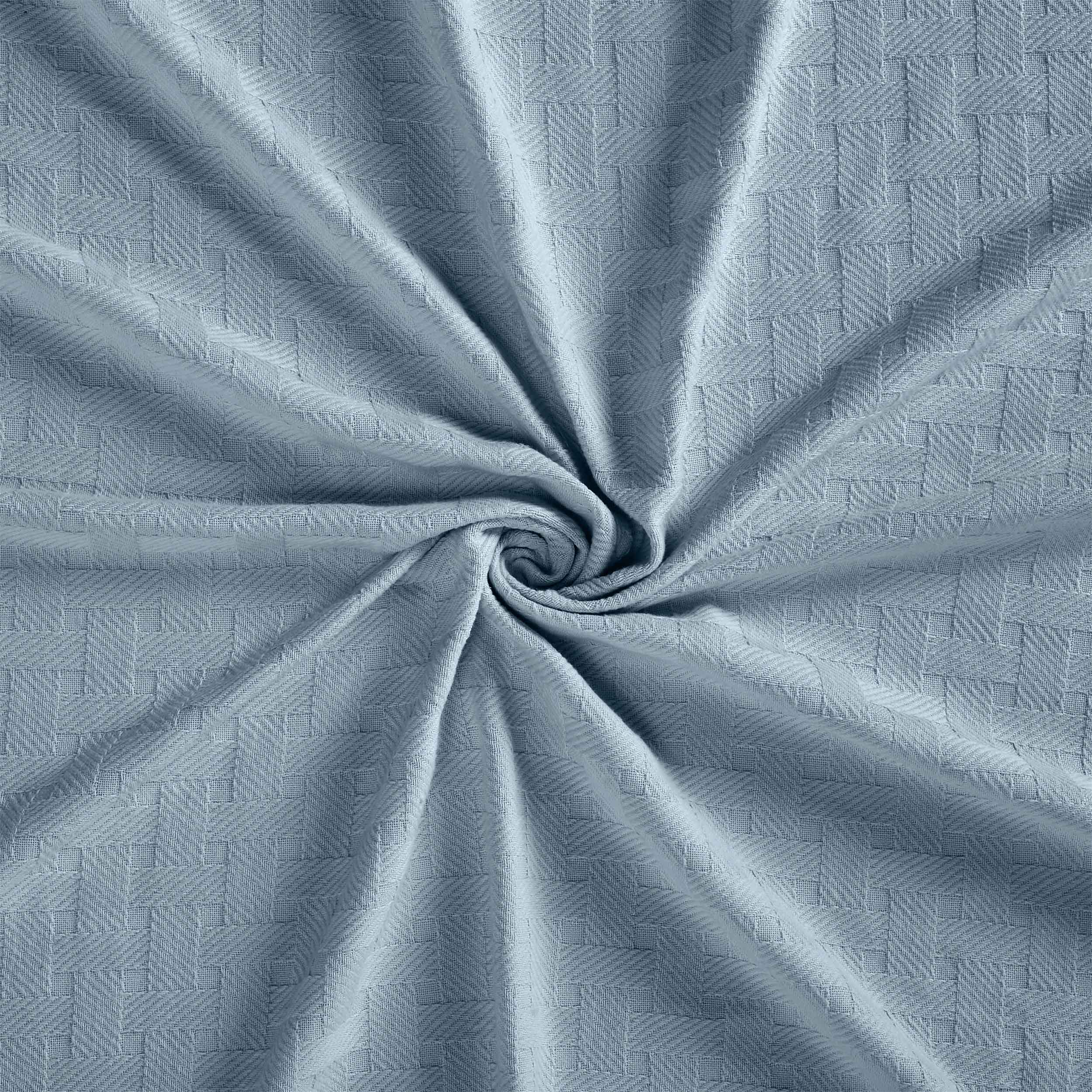 Basketweave All Season Cotton Bed Blanket - Blue Nile Mills
