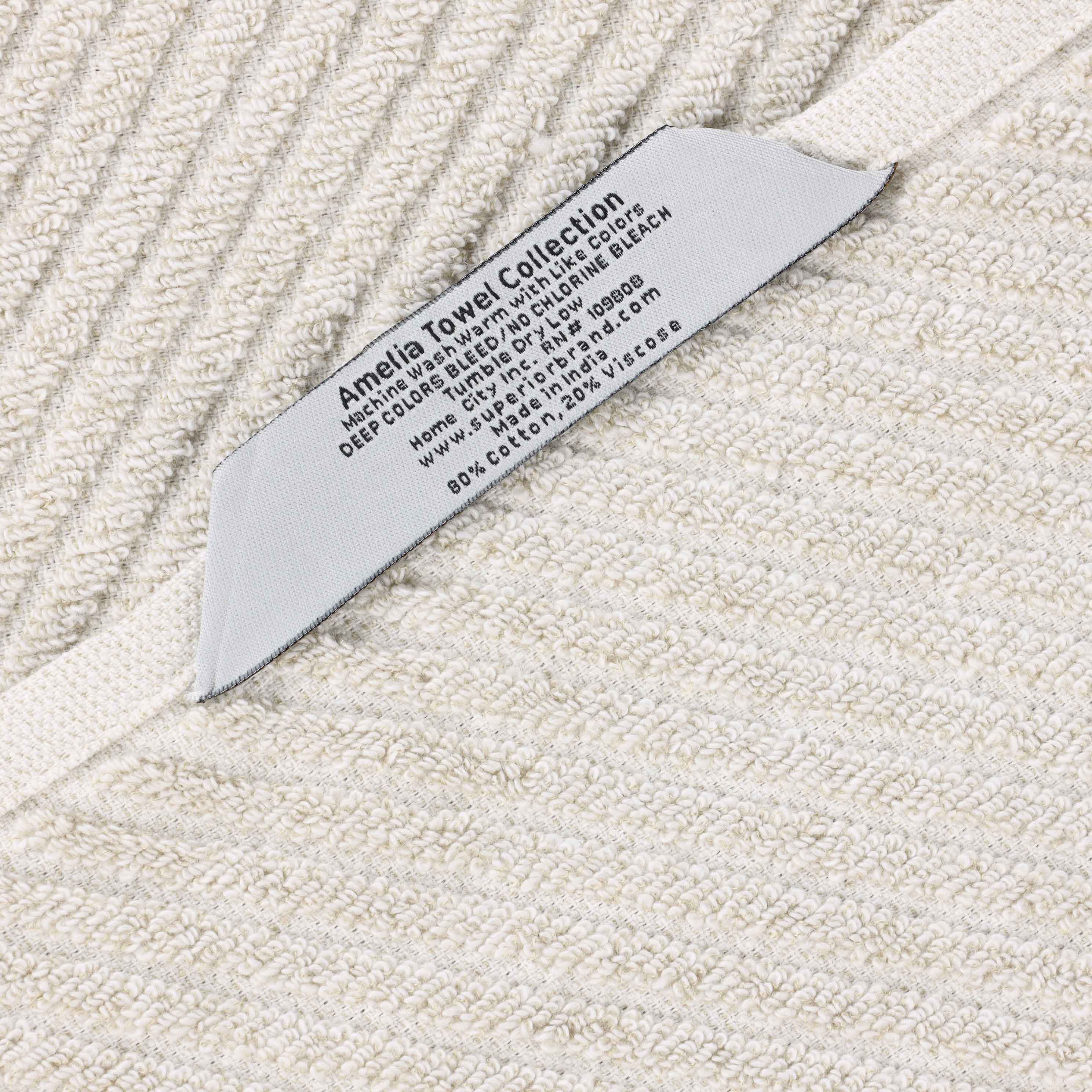 Amelia Cotton Blend Diagonal Stripes Hand Towels, Set of 6 - Blue Nile Mills