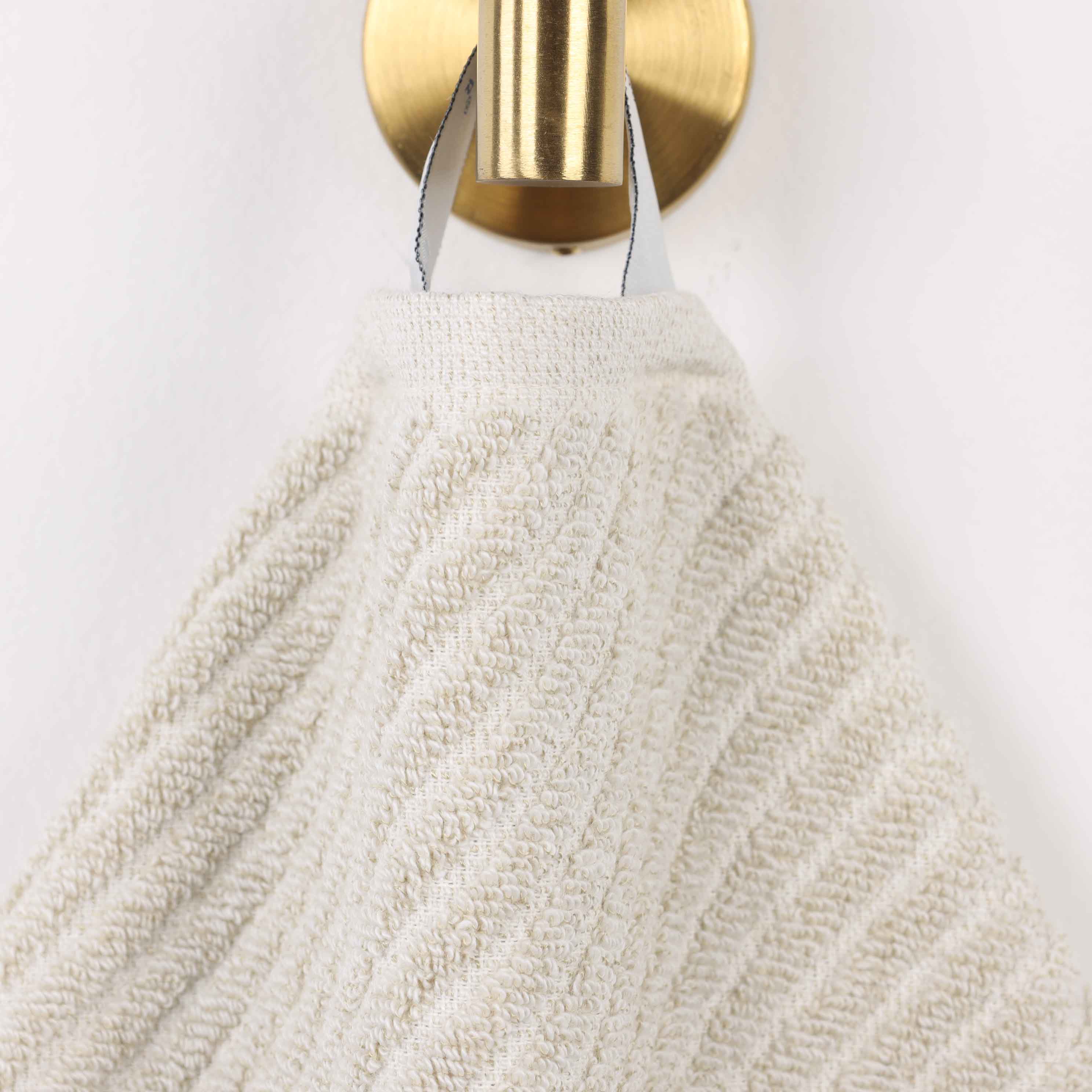 Amelia Cotton Blend Diagonal Stripes Hand Towels, Set of 6 - Blue Nile Mills