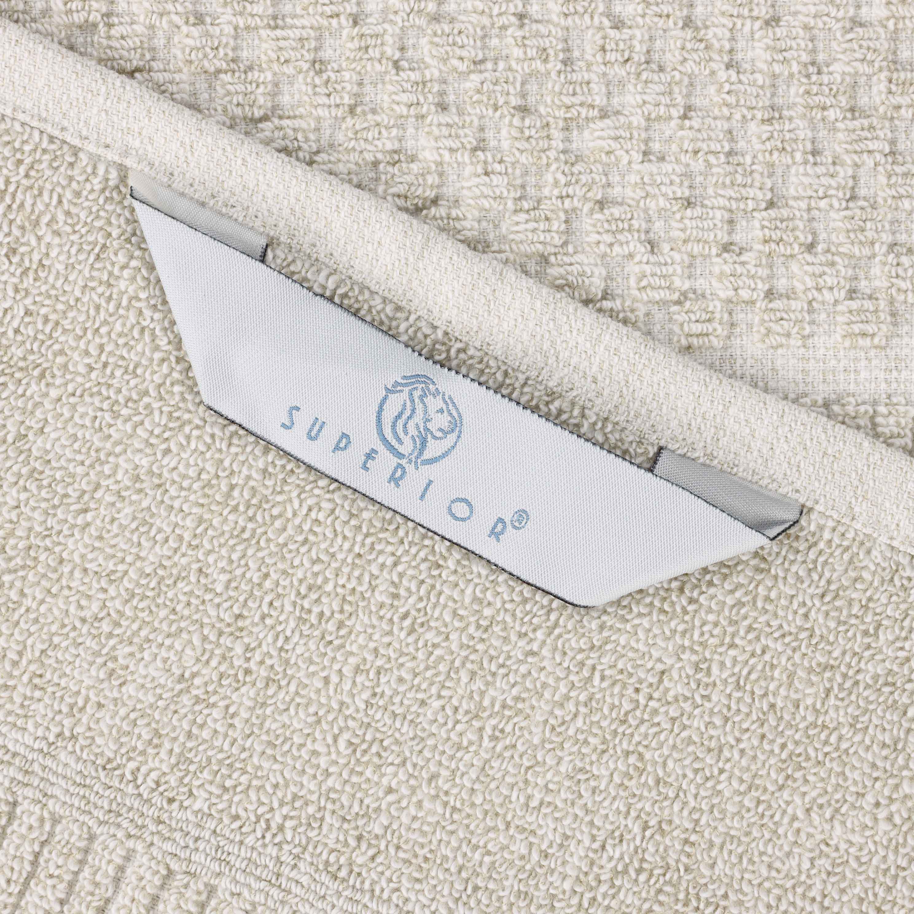 Naples Cotton Blend Checkered and Ribbed Hand Towels, Set of 6 - Blue Nile Mills