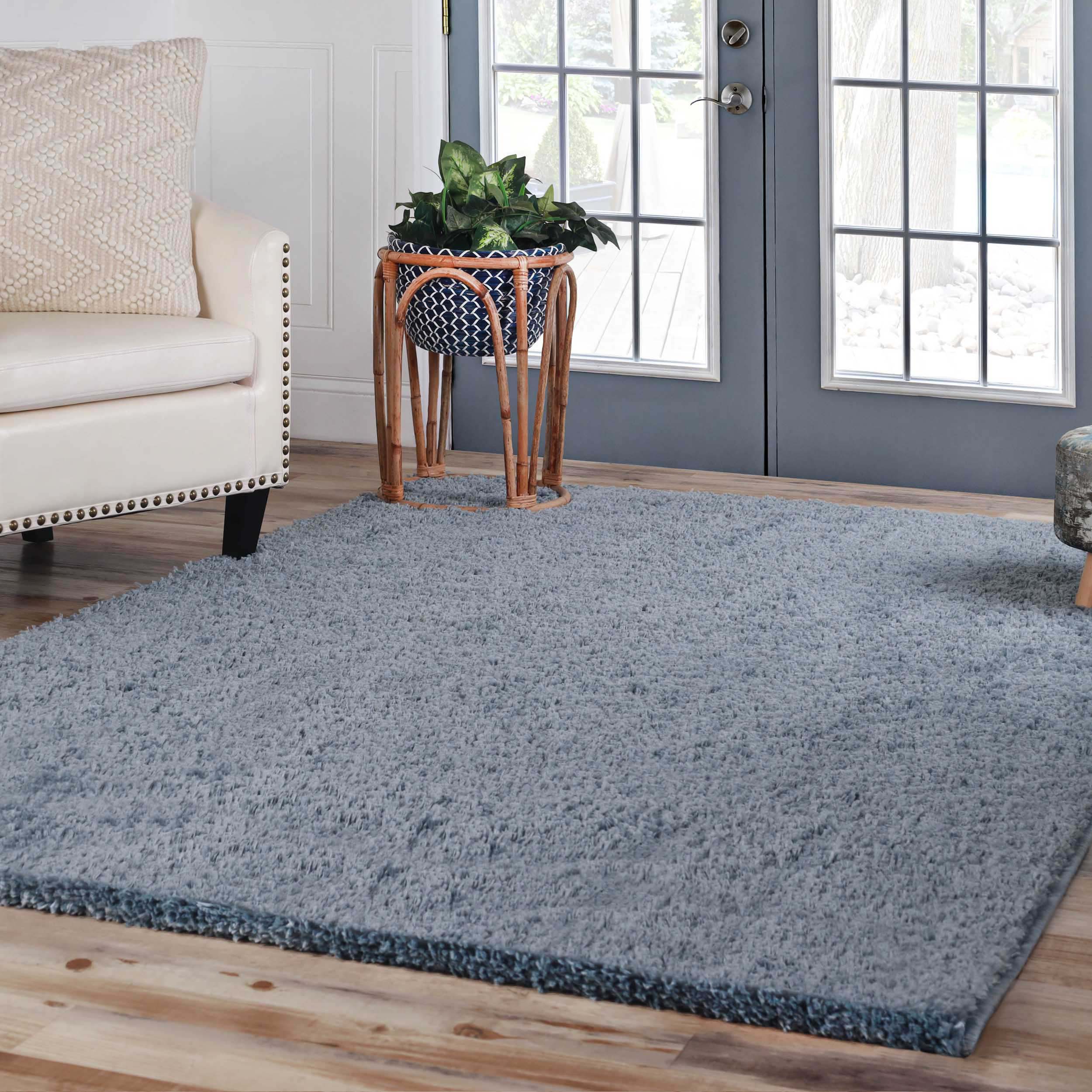 Berlin Solid Indoor Plush Shag Runner or Area Rug or Runner Rug - Blue Nile Mills