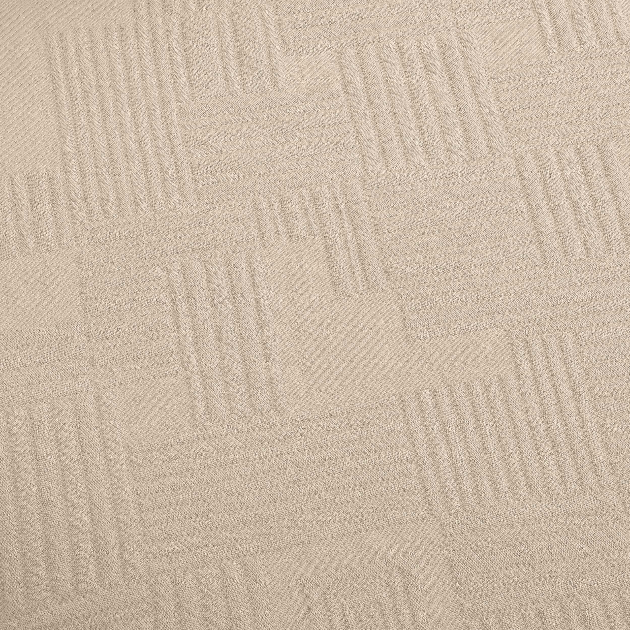 Geometric Fret Cotton Jacquard Matelasse Scalloped Bedspread Set - Blue Nile Mills