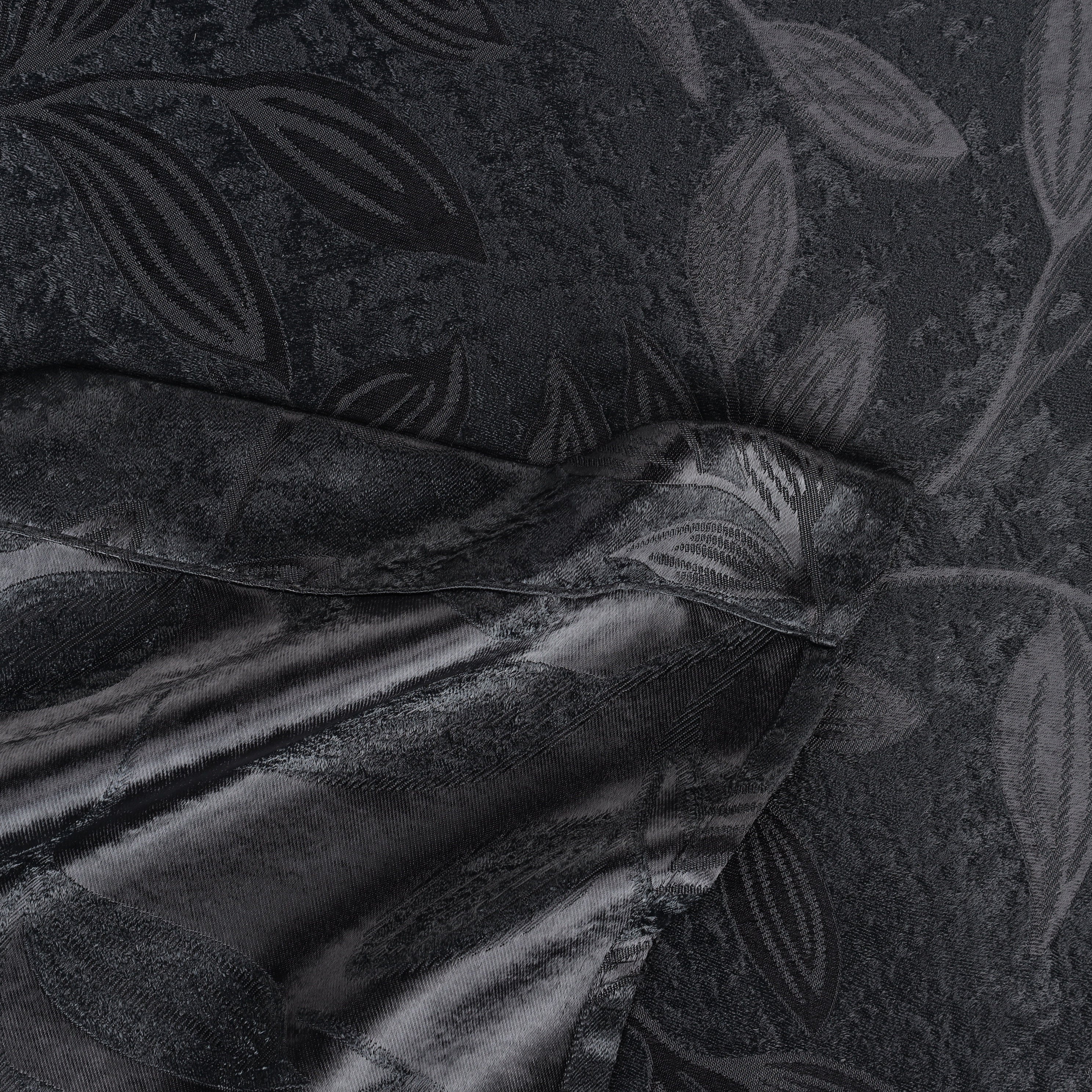 Leaves Rod Pocket Room Darkening Blackout Curtains, Set of 2 - Blue Nile Mills