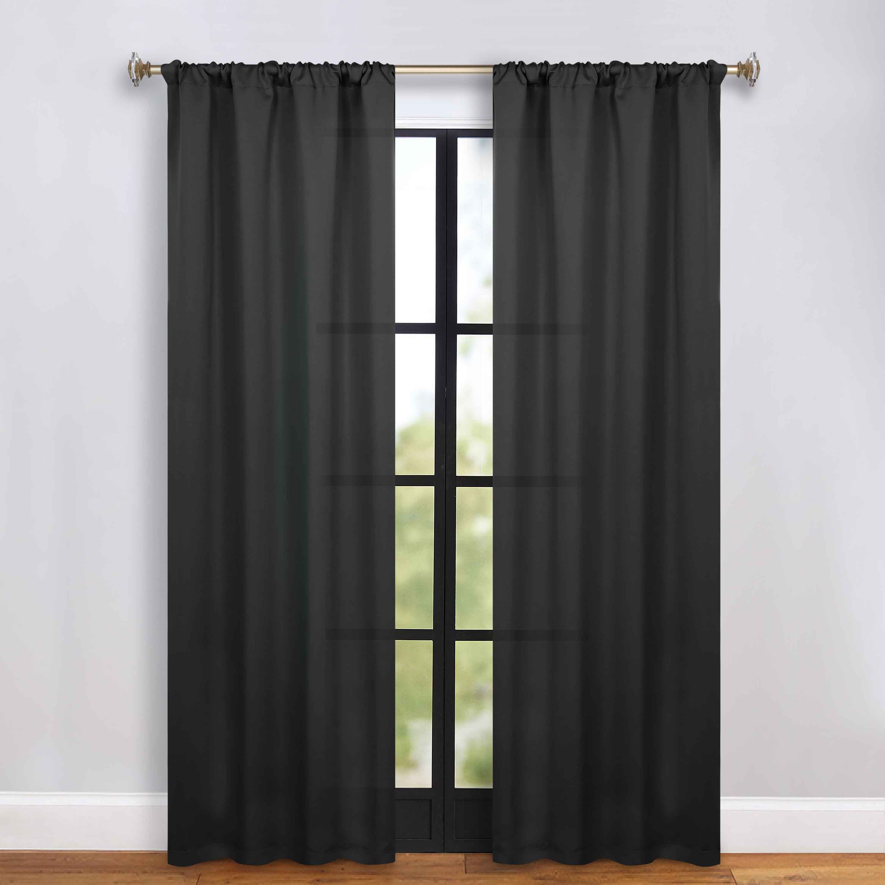 Solid Machine Washable Room Darkening Blackout Curtains, Set of 2 - Blue Nile Mills