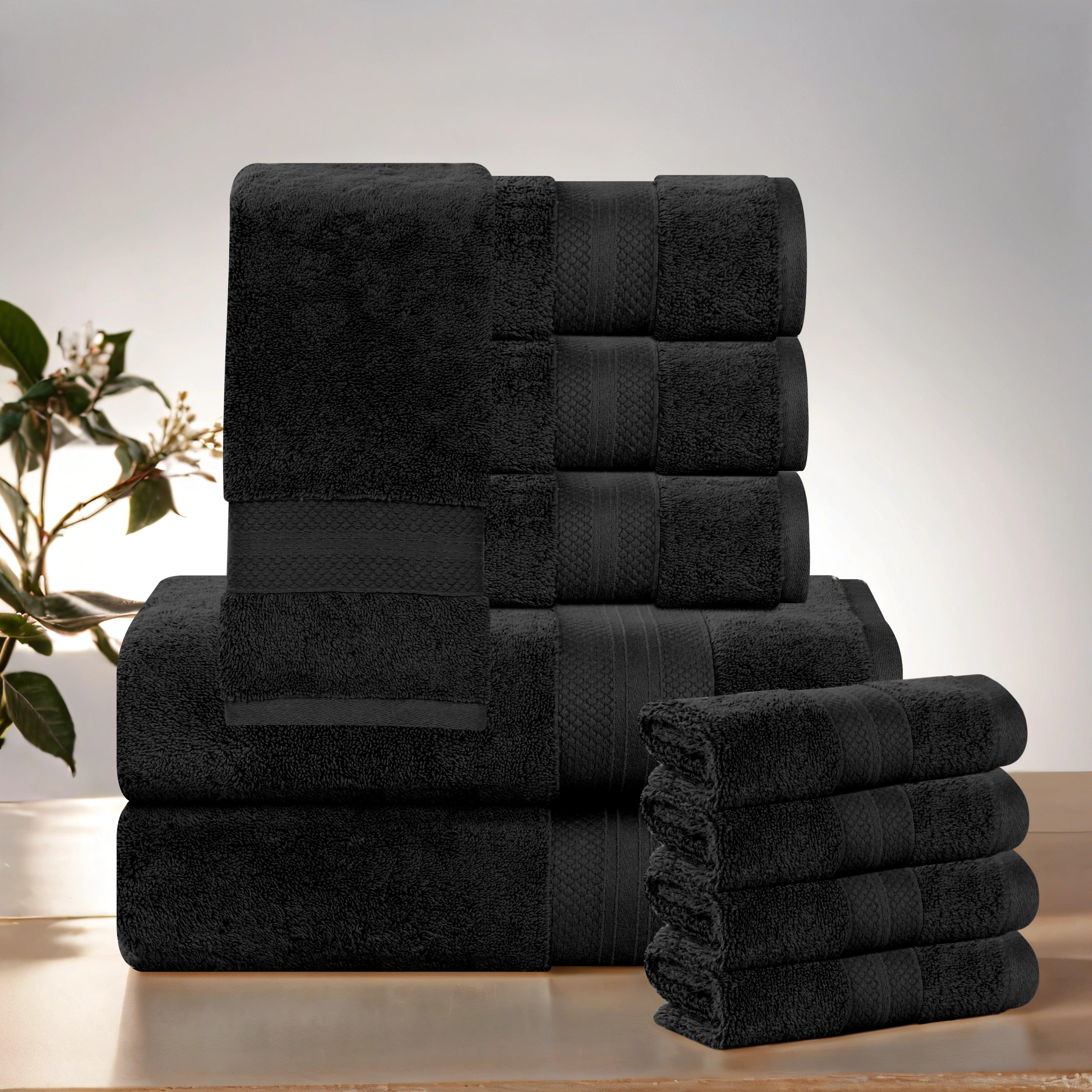 Aria Turkish Cotton Solid 10-Piece Heavyweight Towel Set - Blue Nile Mills