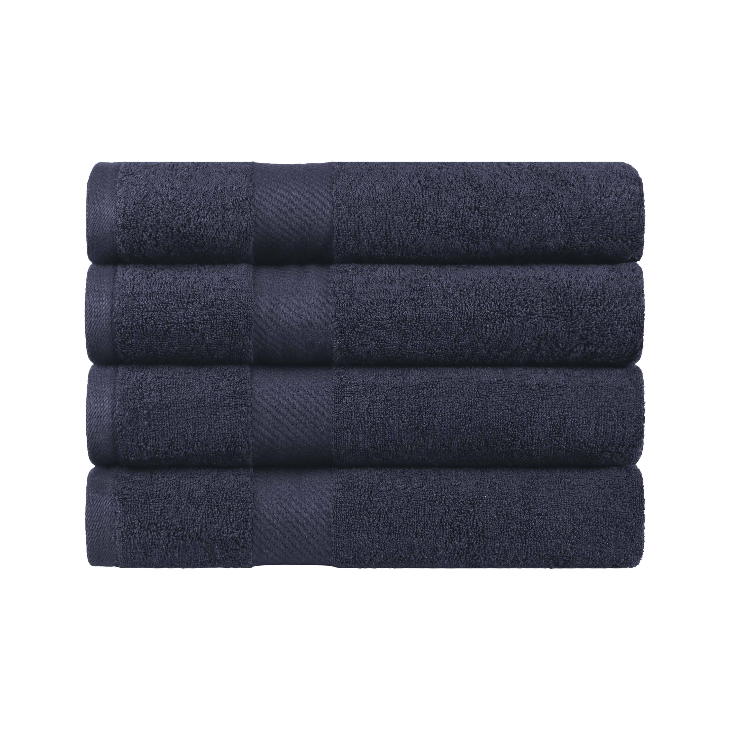 Kendell Egyptian Cotton 4 Piece Bath Towel Set with Dobby Border - Blue Nile Mills
