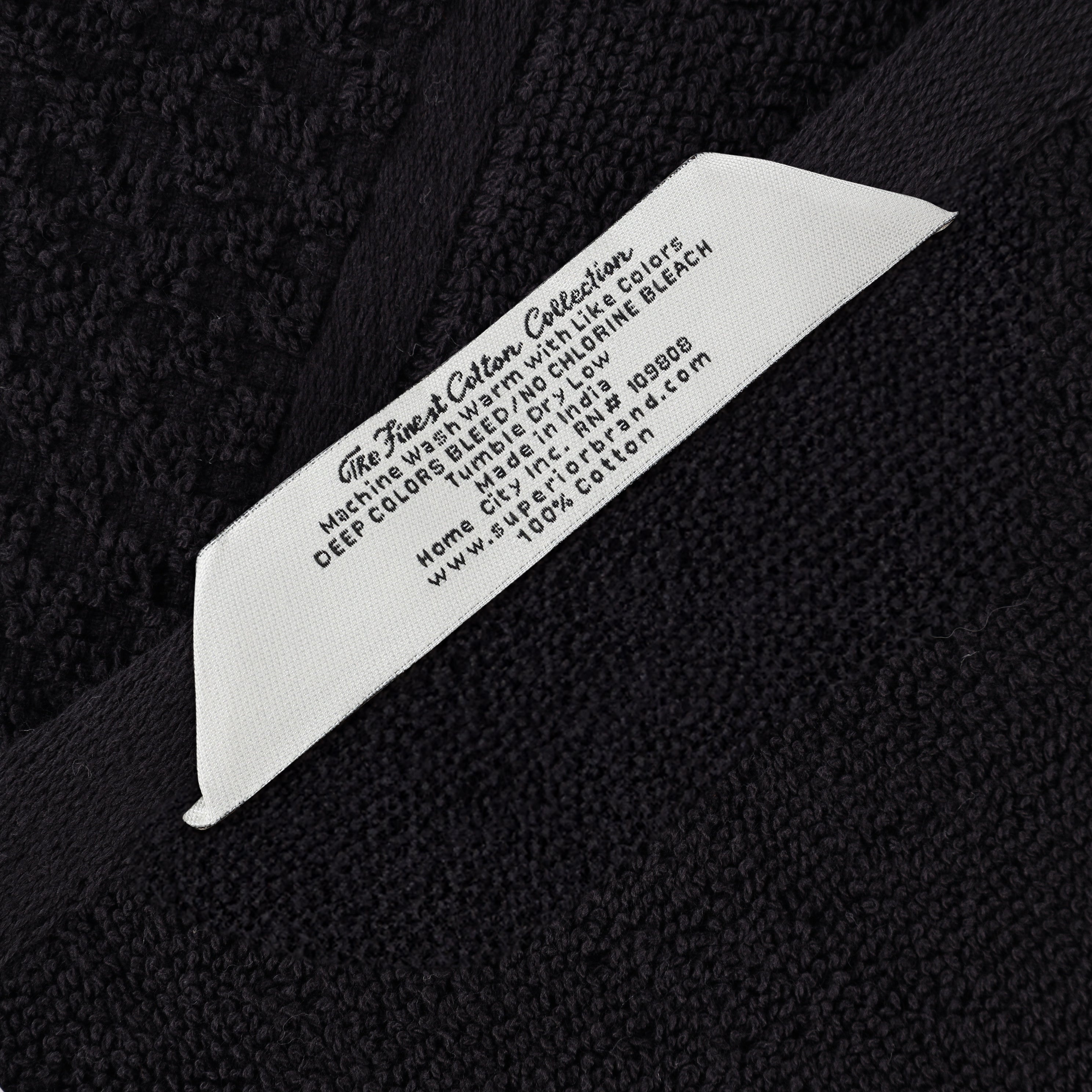 Lodie Cotton Plush Jacquard Solid and Two-Toned Bath Towel Set of 4 - Blue Nile Mills