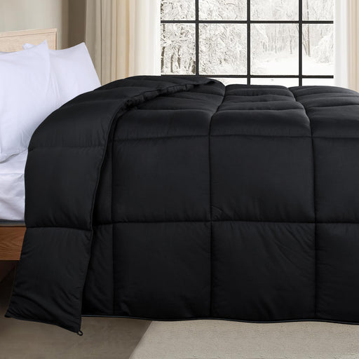 Brushed Microfiber Reversible Comforter - Black