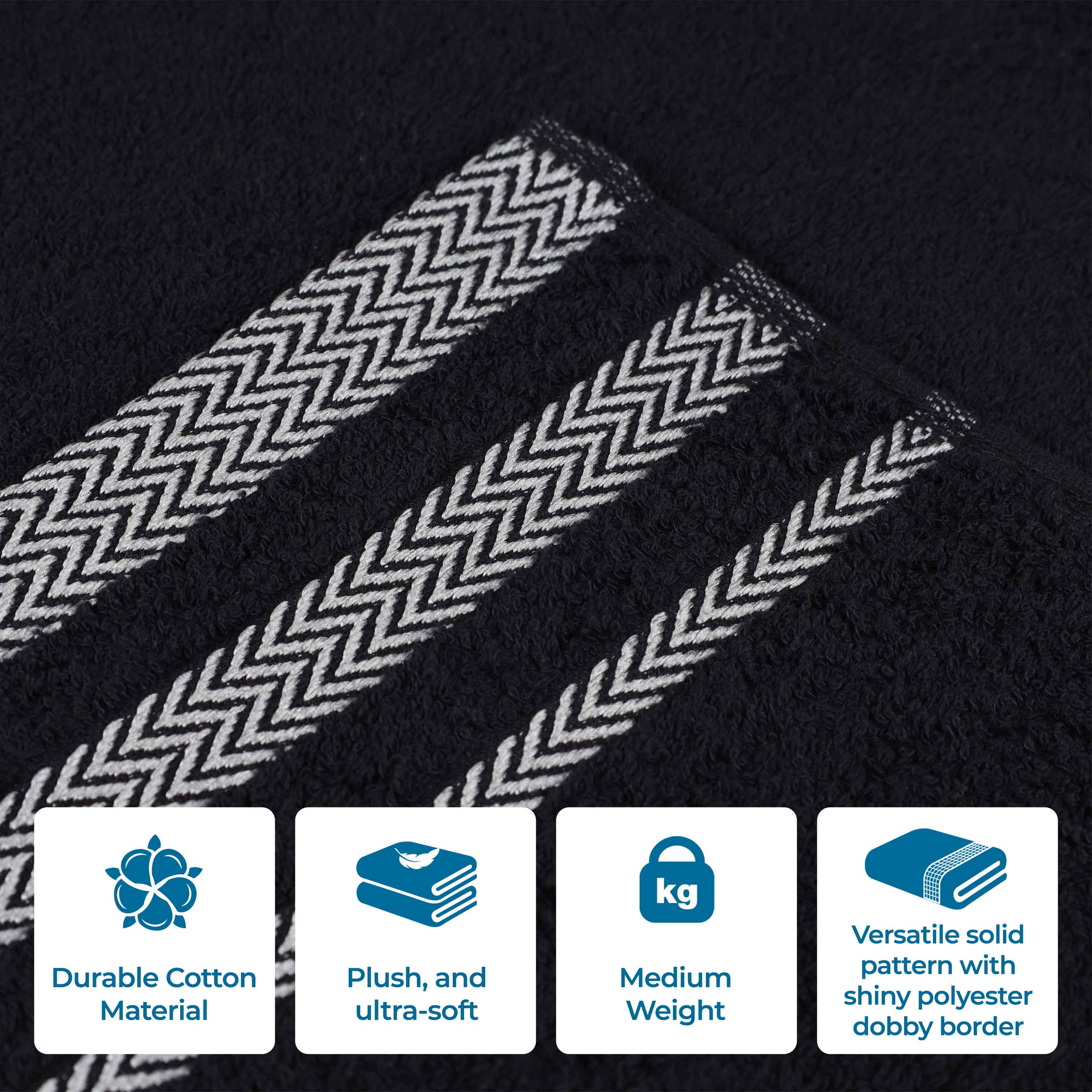 Hays Cotton Medium Weight Face Towel Washcloth Set of 12 - Blue Nile Mills