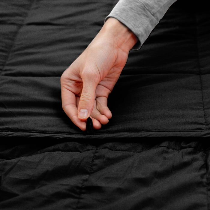 Quilted Microfiber Weighted Throw Blanket - Black