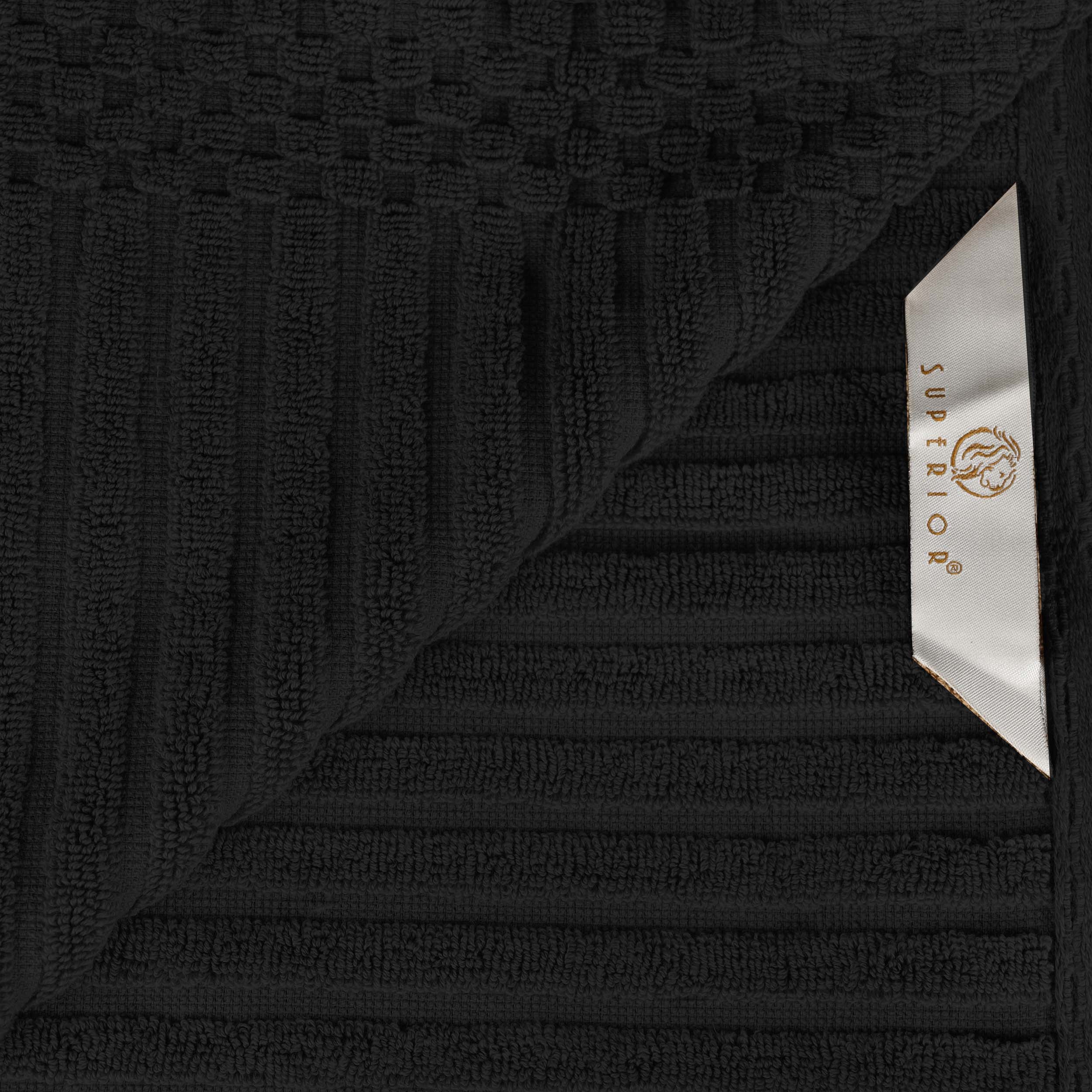 Soho Ribbed Textured Cotton Ultra-Absorbent Bath Towel Set of 4 - Blue Nile Mills