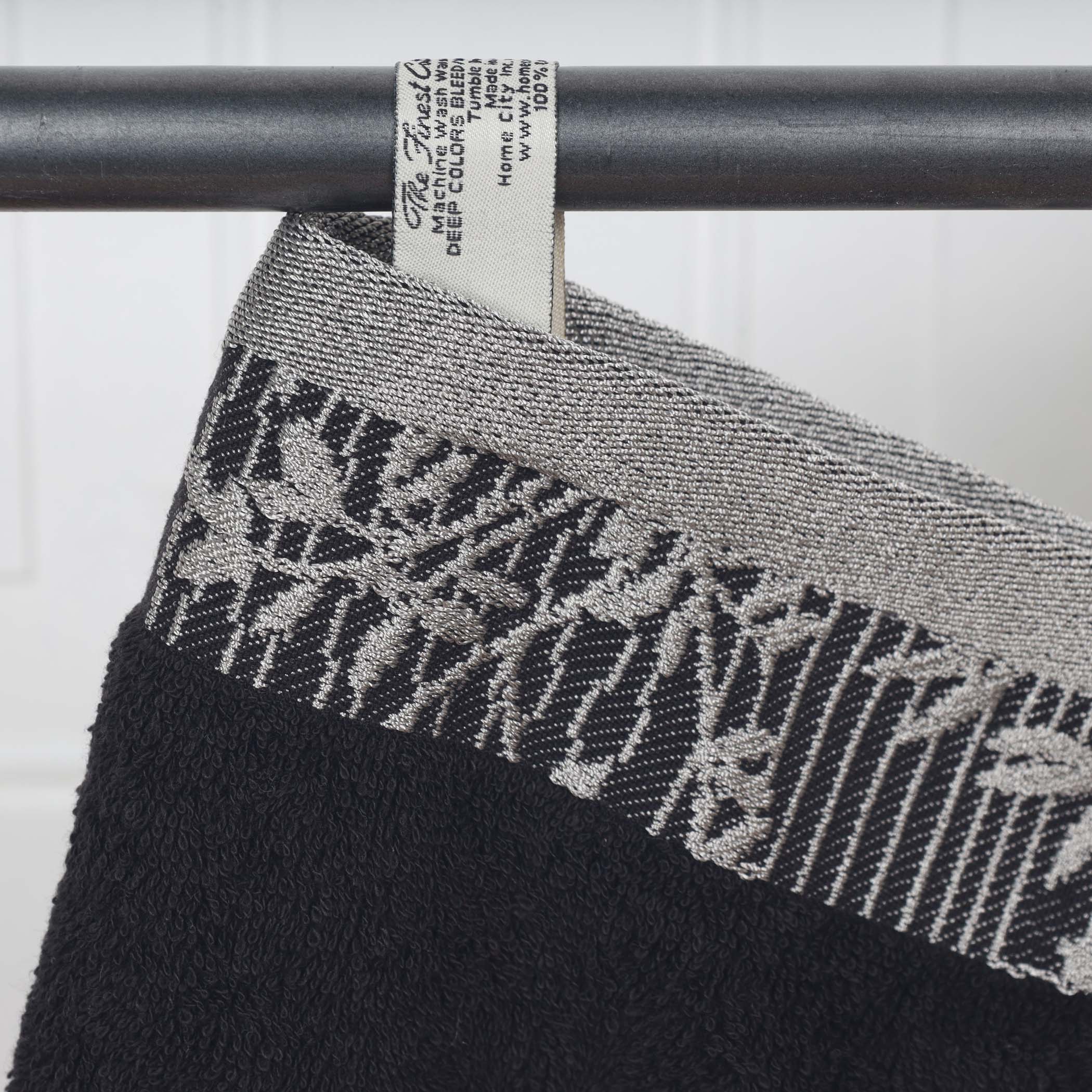 Wisteria Cotton Floral Embroidered Jacquard Border 3-Piece Towel Set - Blue Nile Mills