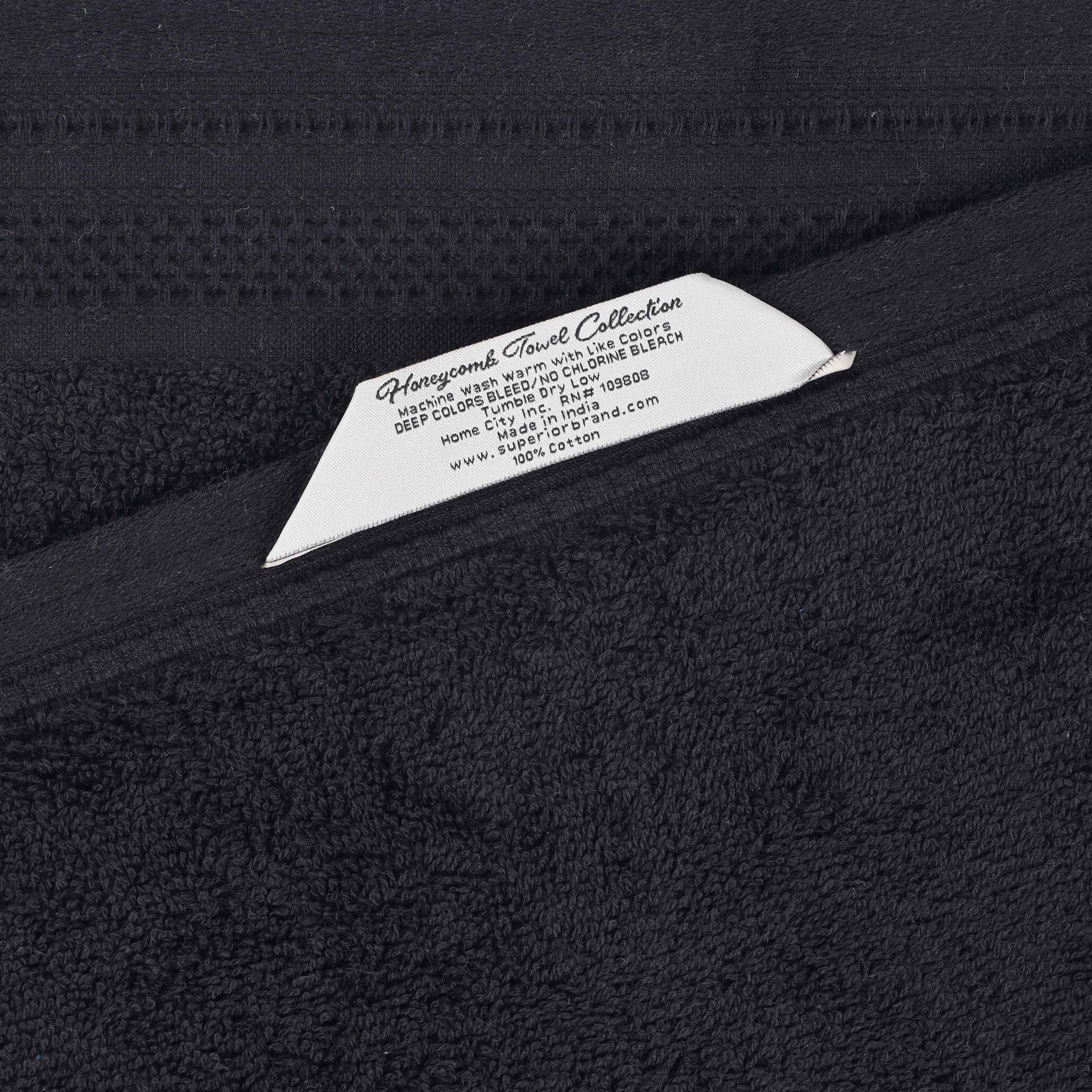 Honeycomb Textured Waffle Border Luxury Cotton Face Towels, Set of 12 - Blue Nile Mills