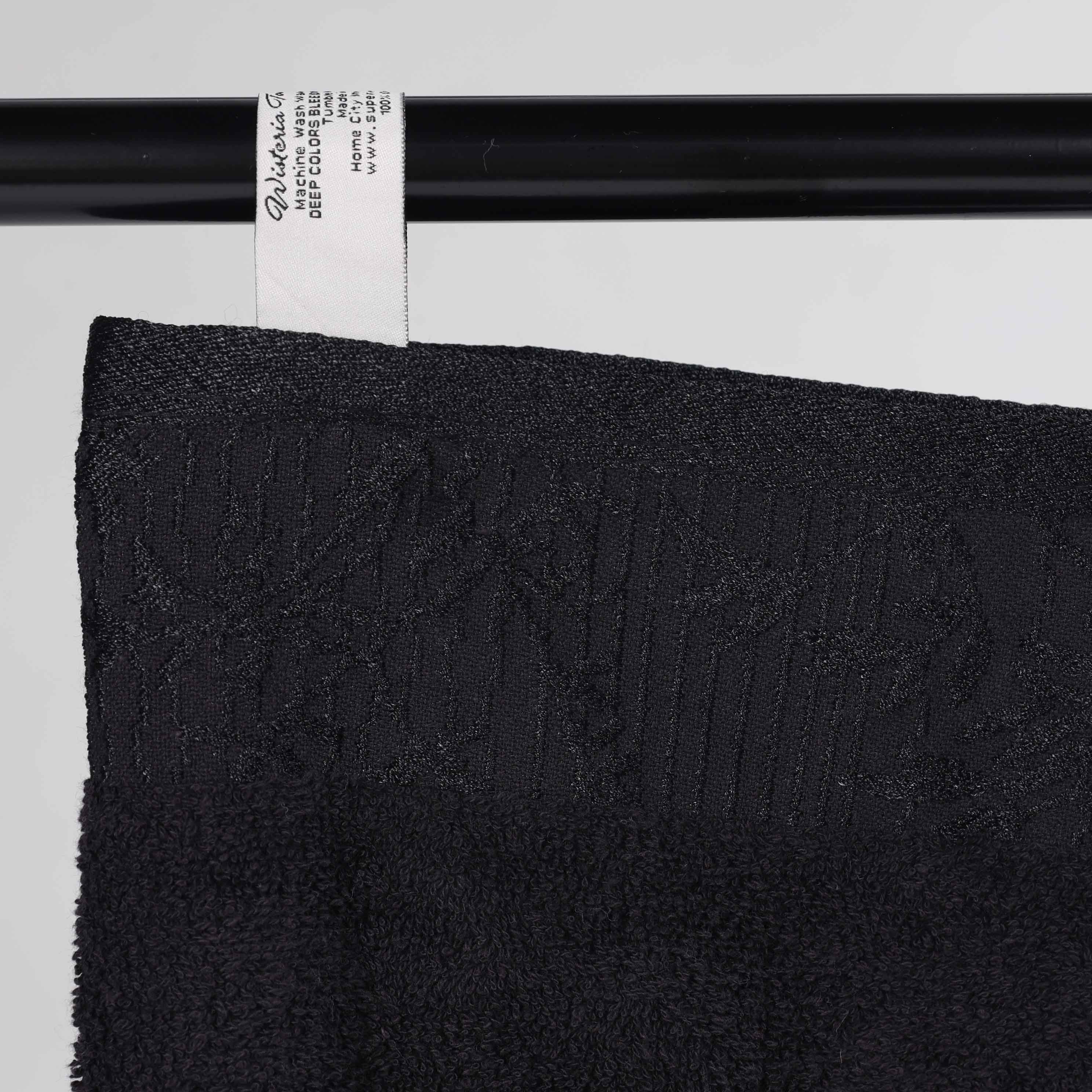 Wisteria Cotton Floral Embroidered Jacquard Border 3-Piece Towel Set - Blue Nile Mills