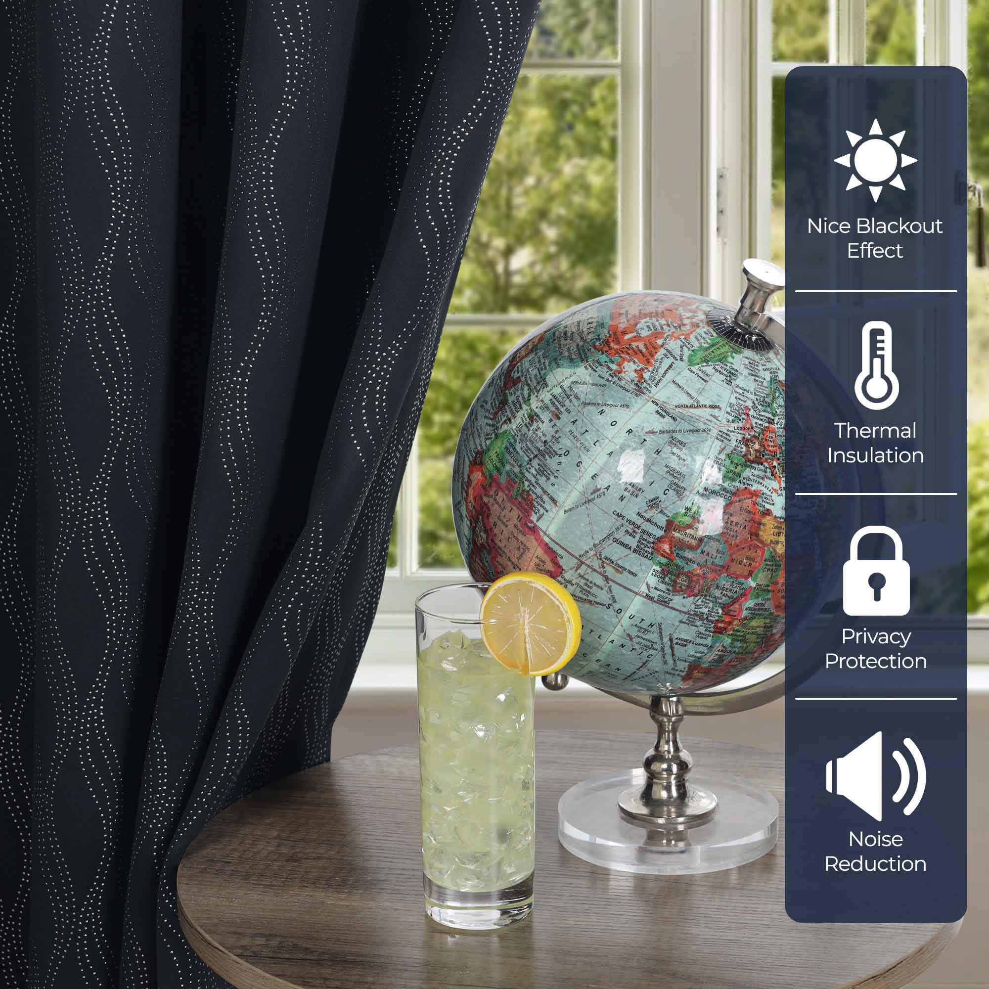 Zuri Textured Washable Room Darkening Blackout Curtain Panel Set - Blue Nile Mills