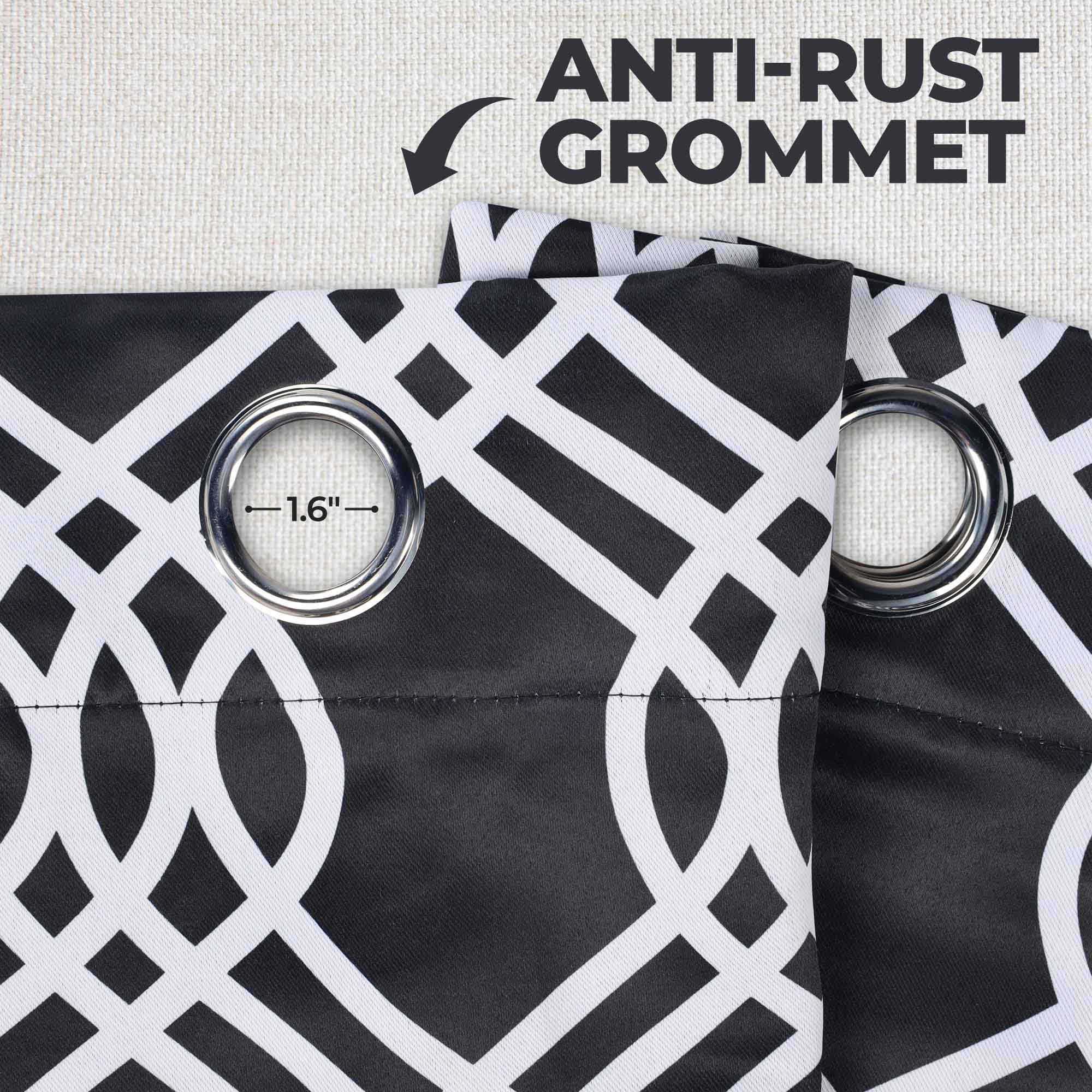 Ribbon Trellis Washable Room Darkening Blackout Curtain Panel Set - Blue Nile Mills