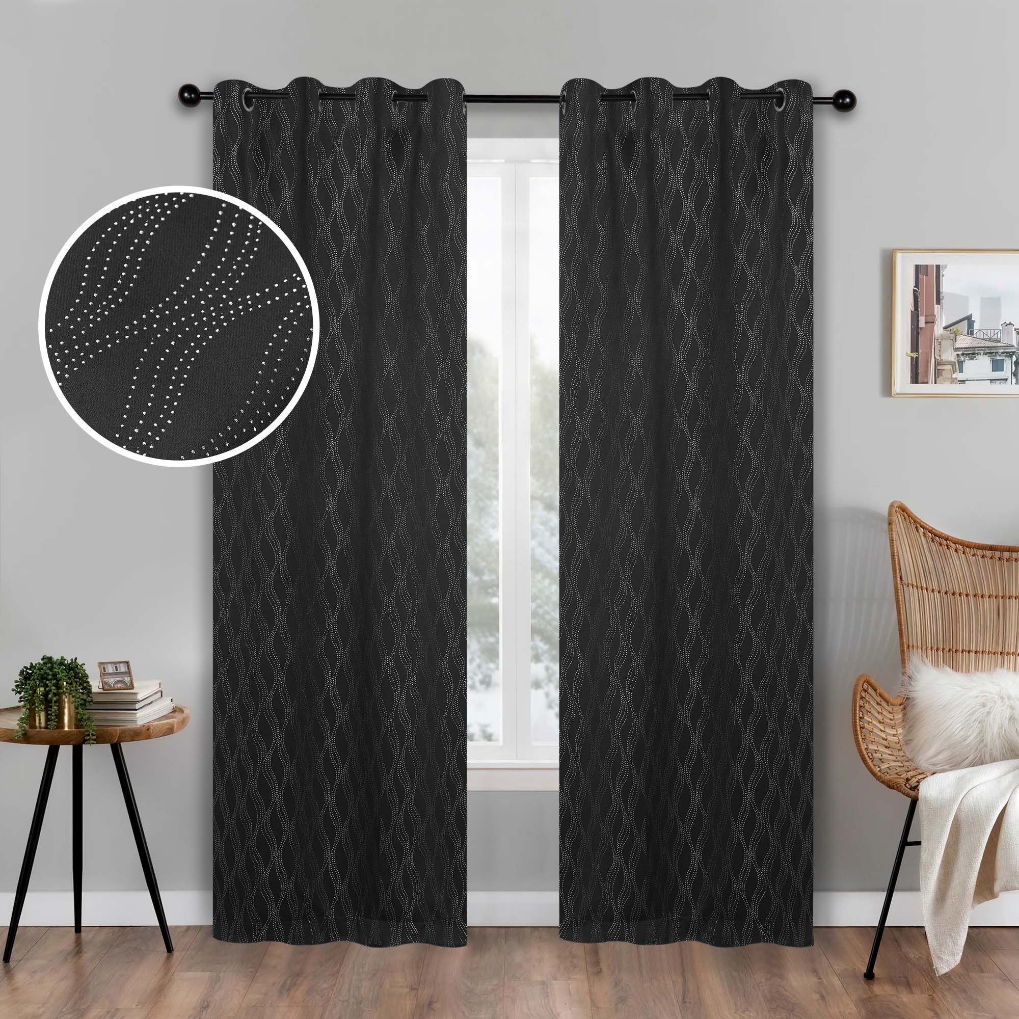 Zuri Textured Washable Room Darkening Blackout Curtain Panel Set - Blue Nile Mills