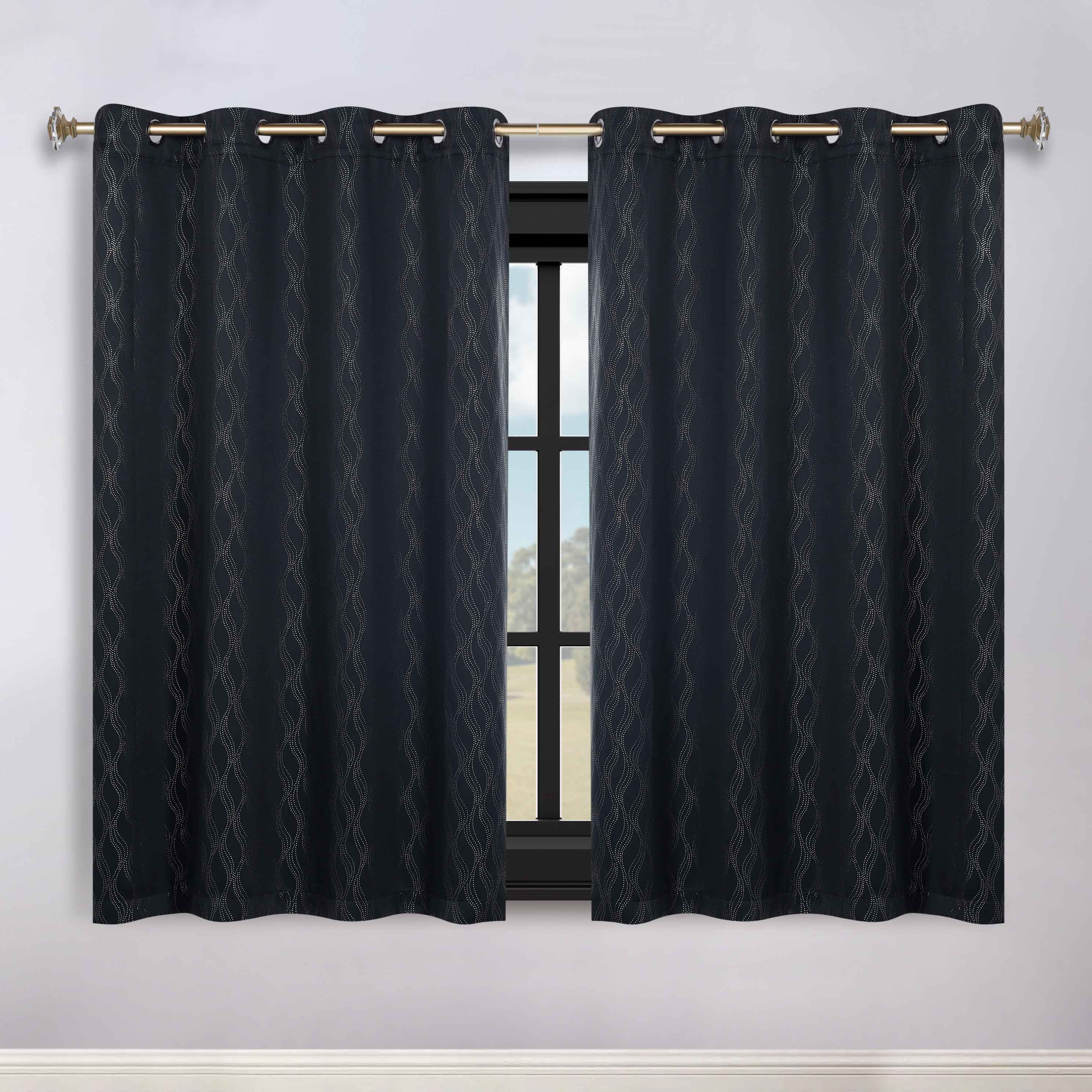 Zuri Textured Washable Room Darkening Blackout Curtain Panel Set - Blue Nile Mills
