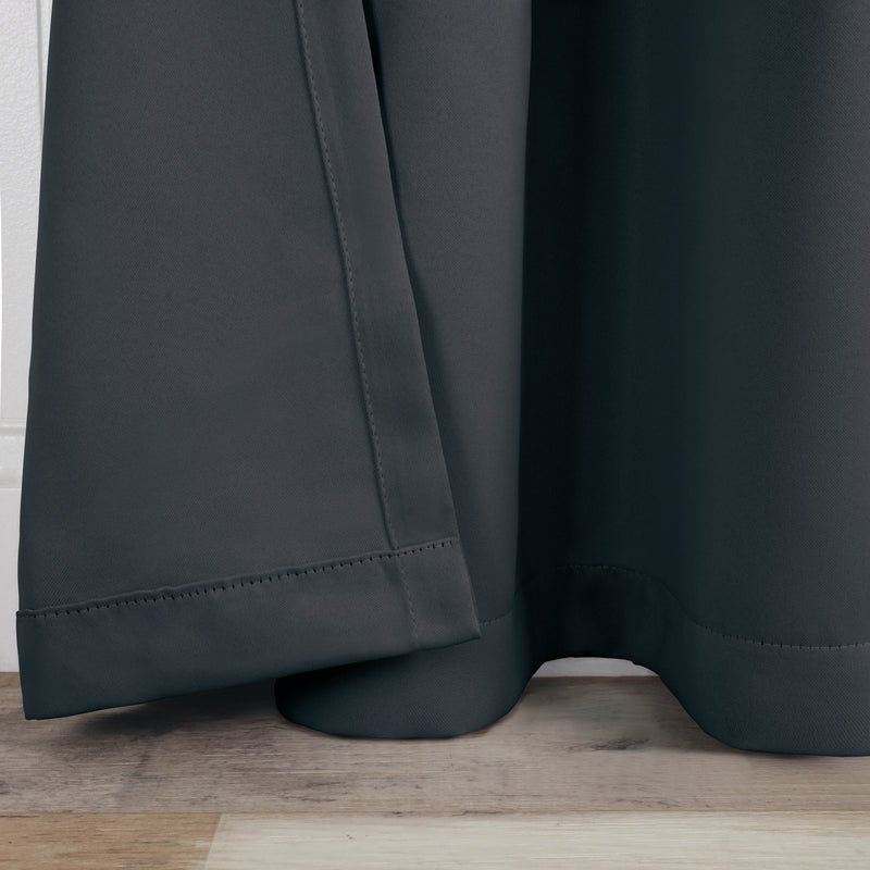 Grommet Room Darkening Solid Blackout Curtains, Set of 2 - Blue Nile Mills