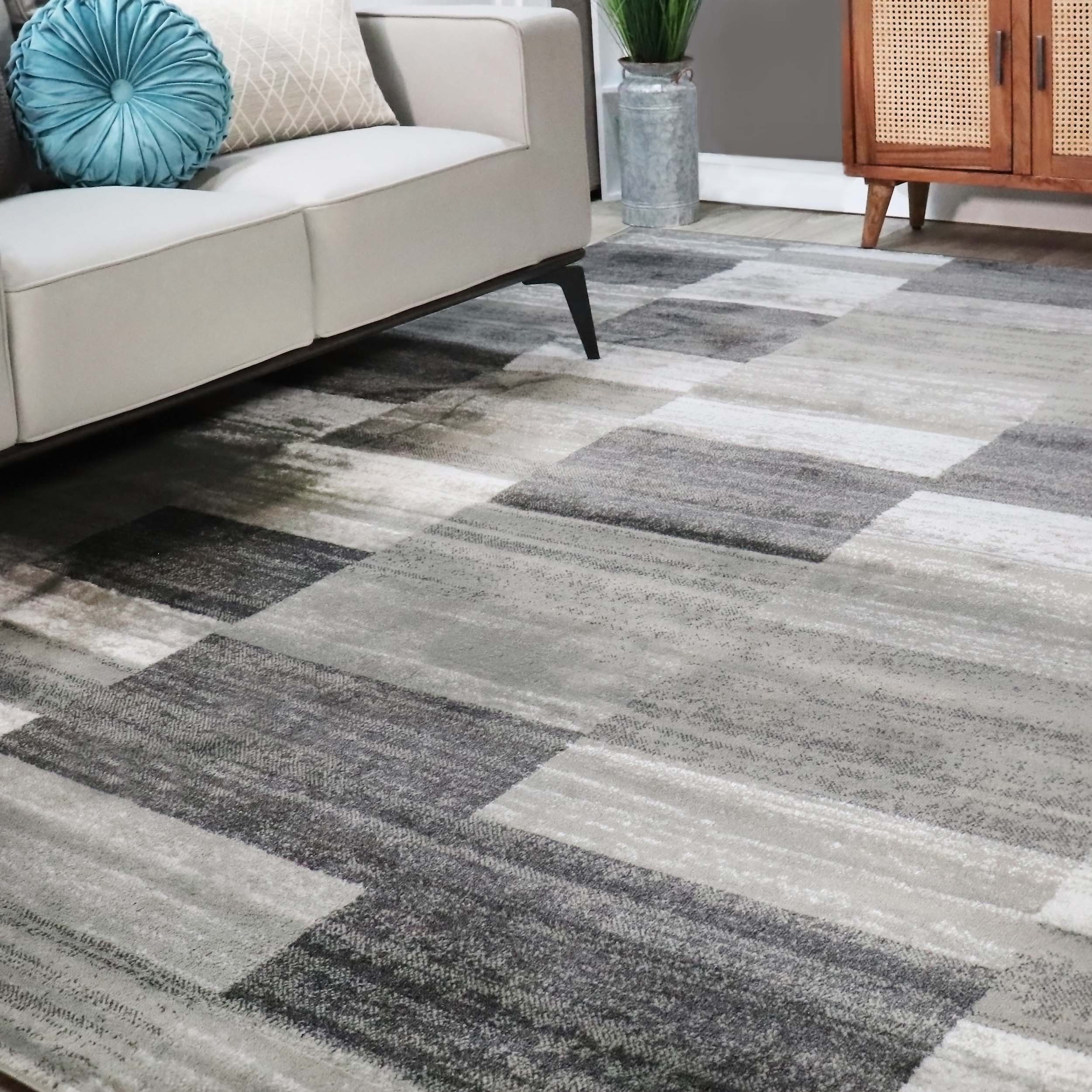 Blairwood Modern Geometric Patchwork Indoor Area Rug or Runner Rug - Blue Nile Mills