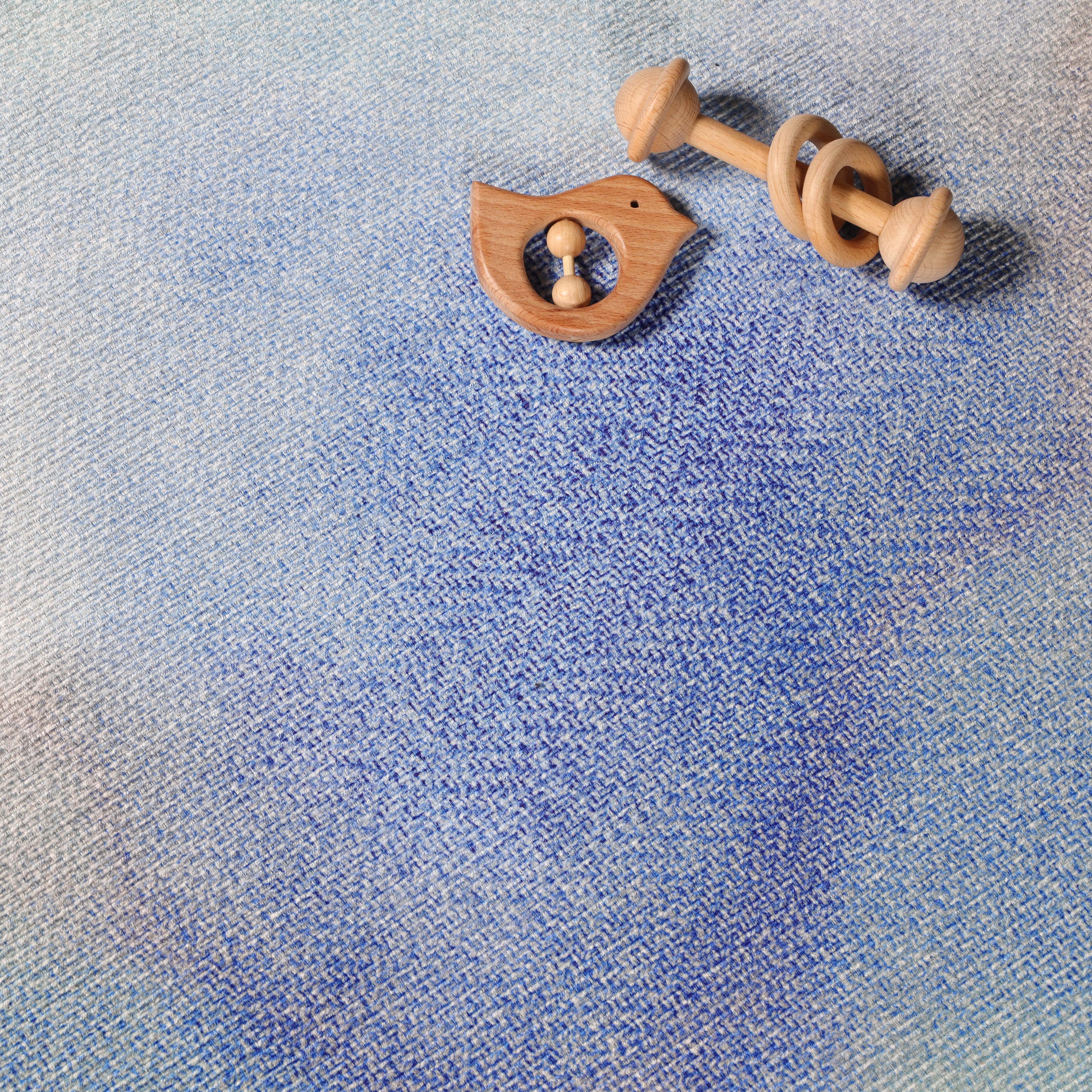 Blossom Kids Bright Patterned Non-Slip Area Rug or Runner Rug - Blue Nile Mills