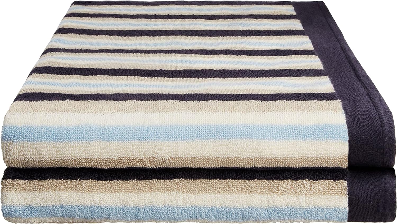 Cotton Stripe 2 Piece Bath Sheet Set - Blue Nile Mills