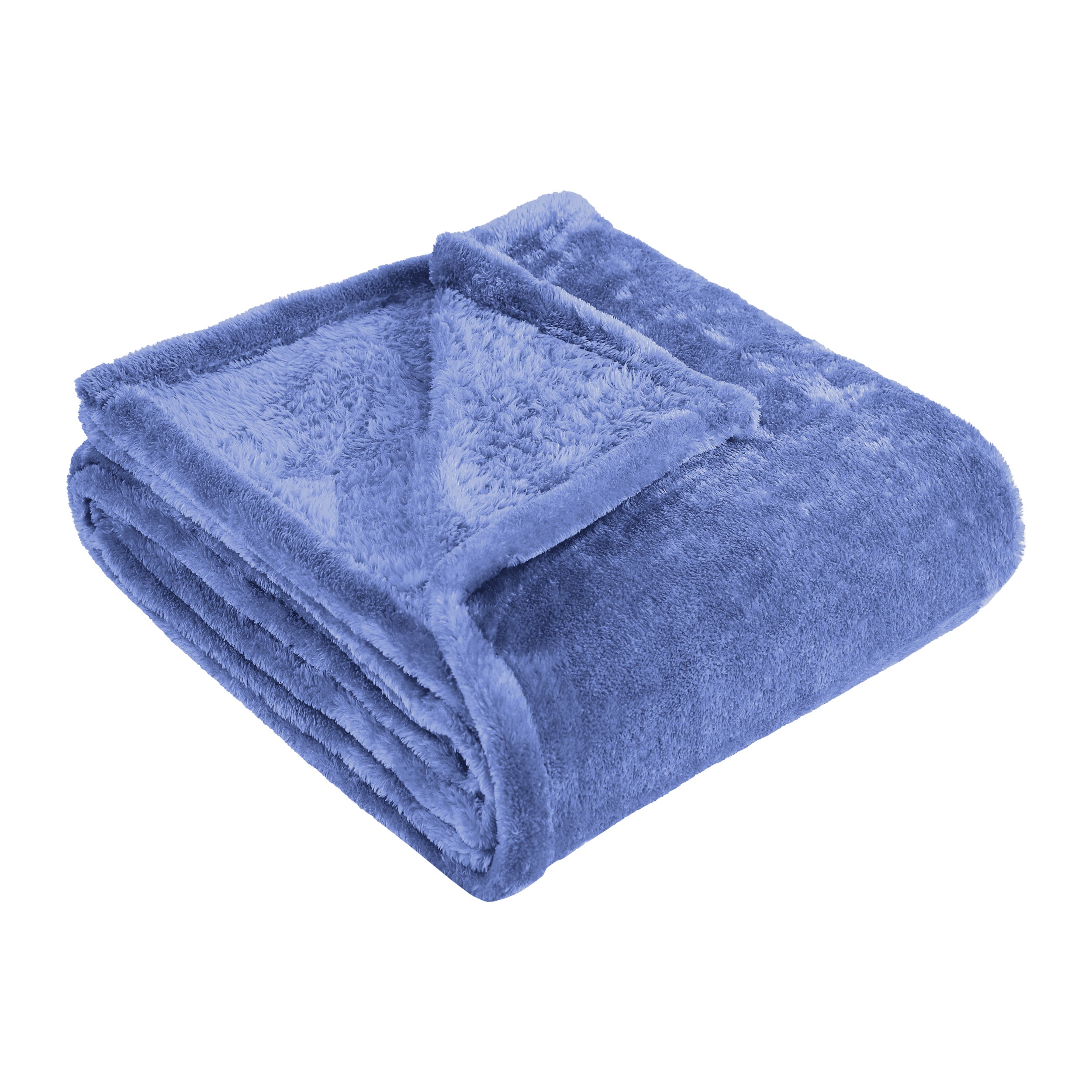 Classic Solid Fleece Plush Medium Weight Fluffy Soft Blanket - Blue Nile Mills