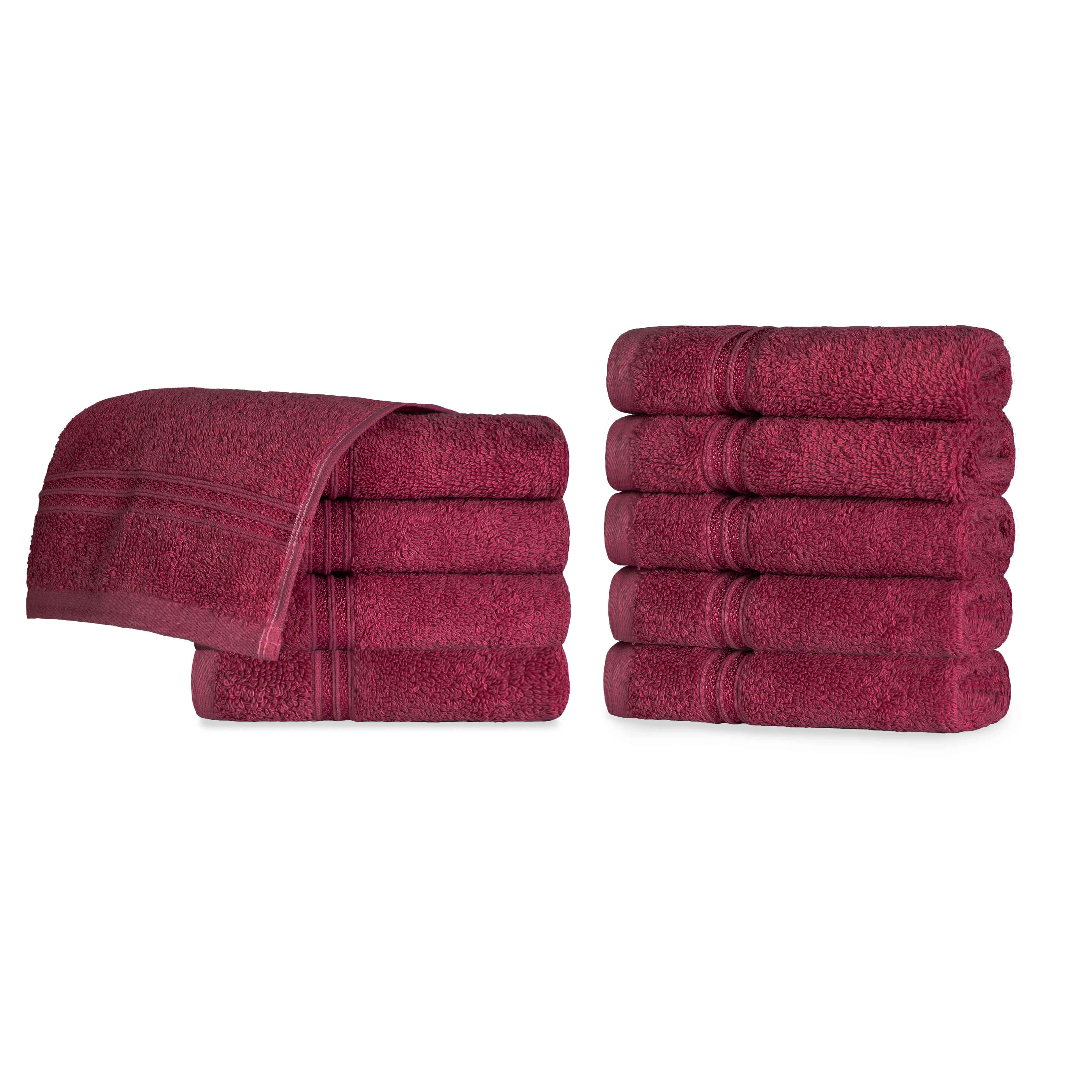 Egyptian Cotton Solid Face Towel Set of 10 - Blue Nile Mills