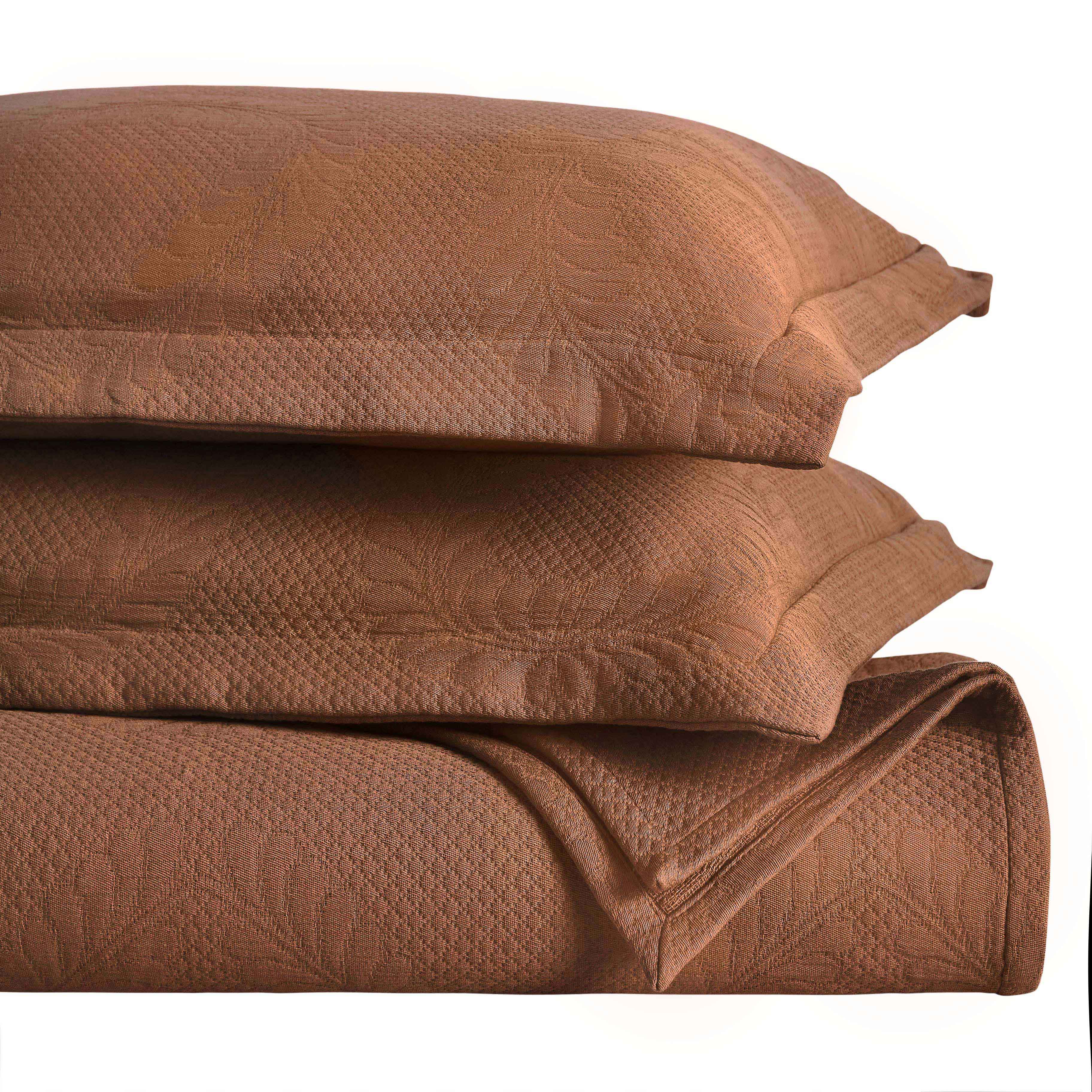 Peploi Cotton Medium Weight Matelasse Bedspread and Sham Set - Blue Nile Mills