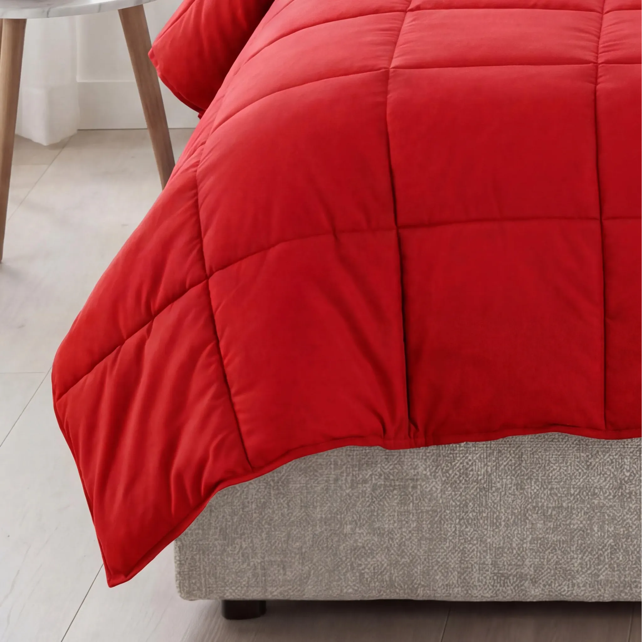 Brushed Microfiber Down Alternative Medium Weight Solid Comforter