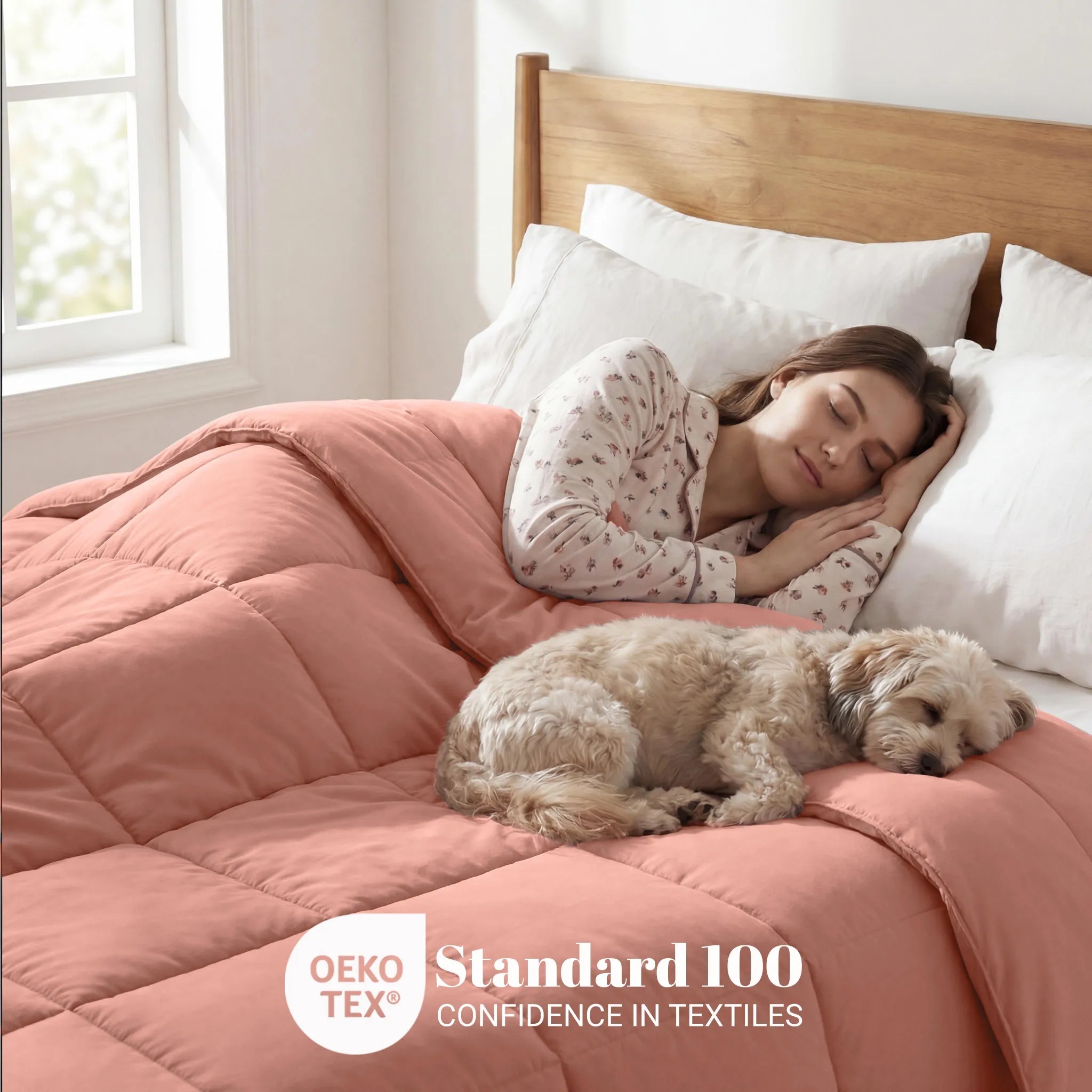 Brushed Microfiber Down Alternative Medium Weight Solid Comforter