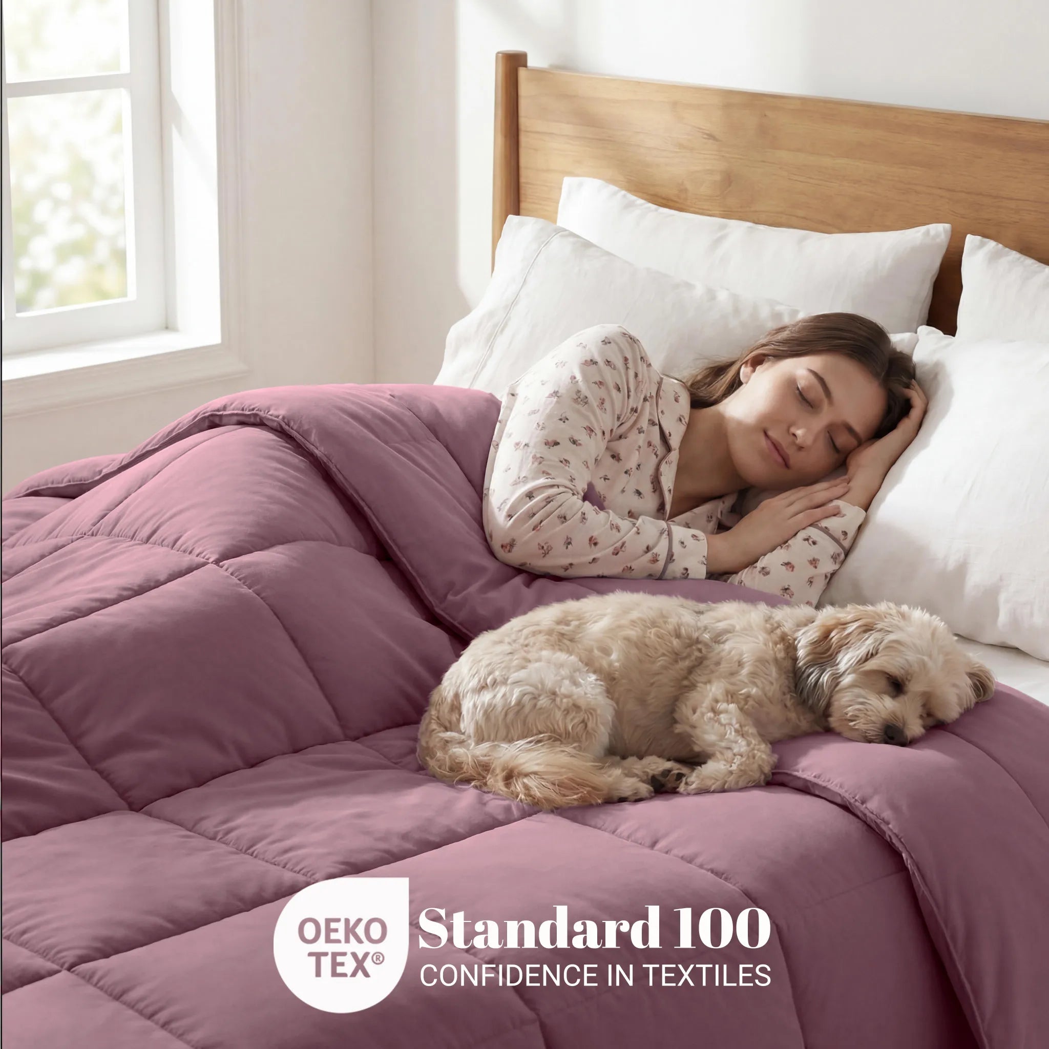 Brushed Microfiber Down Alternative Medium Weight Solid Comforter