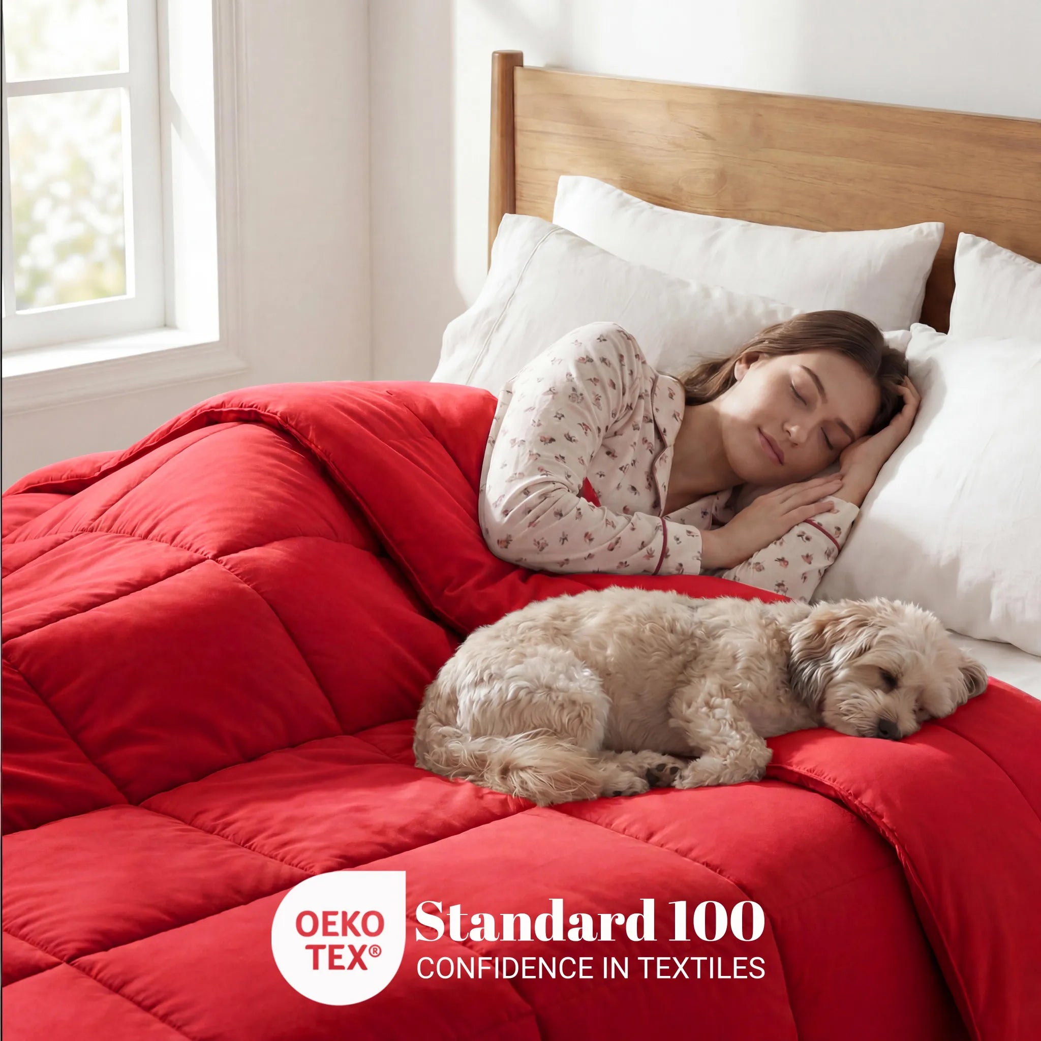 Brushed Microfiber Down Alternative Medium Weight Solid Comforter