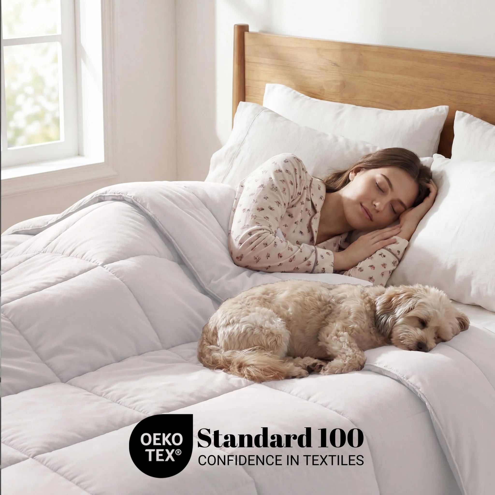 Brushed Microfiber Down Alternative Medium Weight Solid Comforter